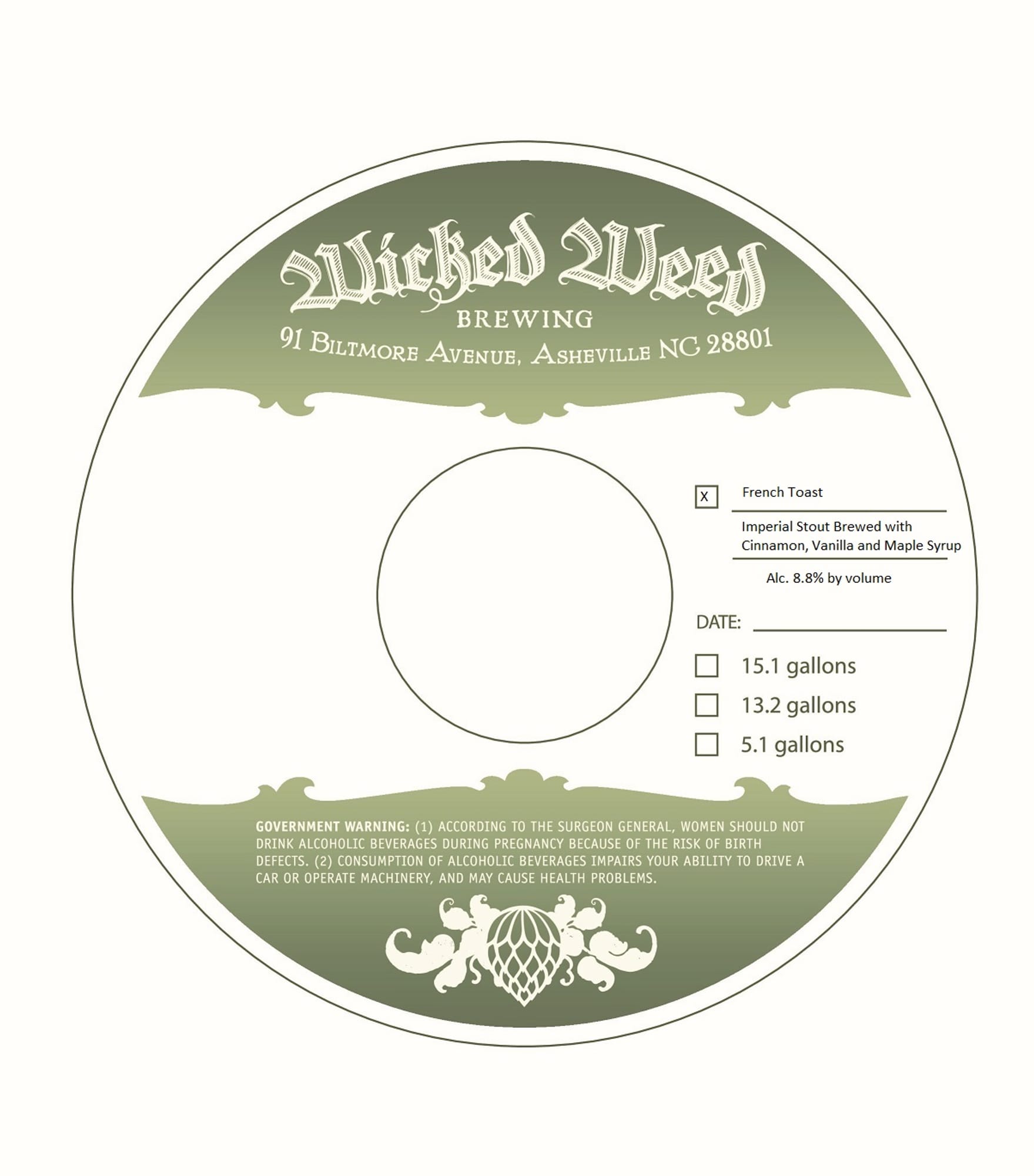 French Toast by Wicked Weed Brewing - beer label