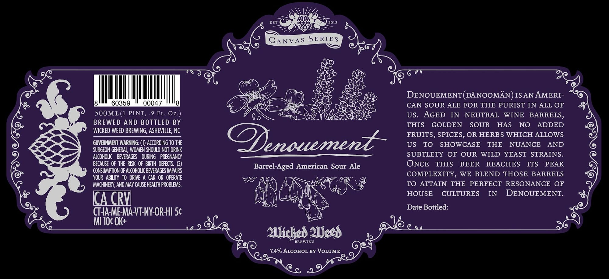 Denouement by Wicked Weed Brewing - beer label
