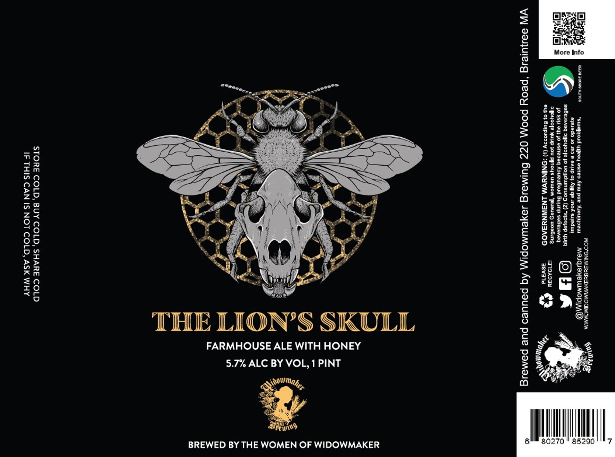 The Lion’s Skull by Widowmaker Brewing - beer label