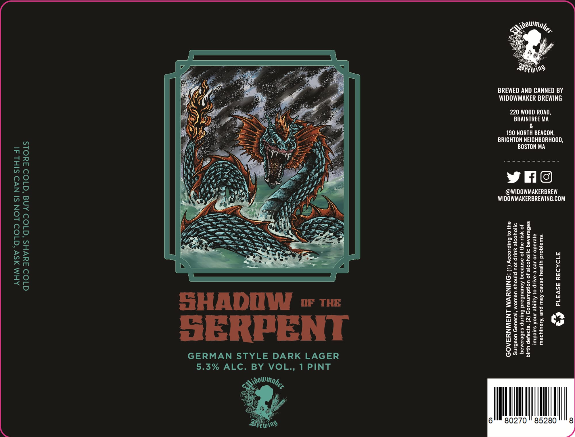 Shadow of the Serpent by Widowmaker Brewing - beer label