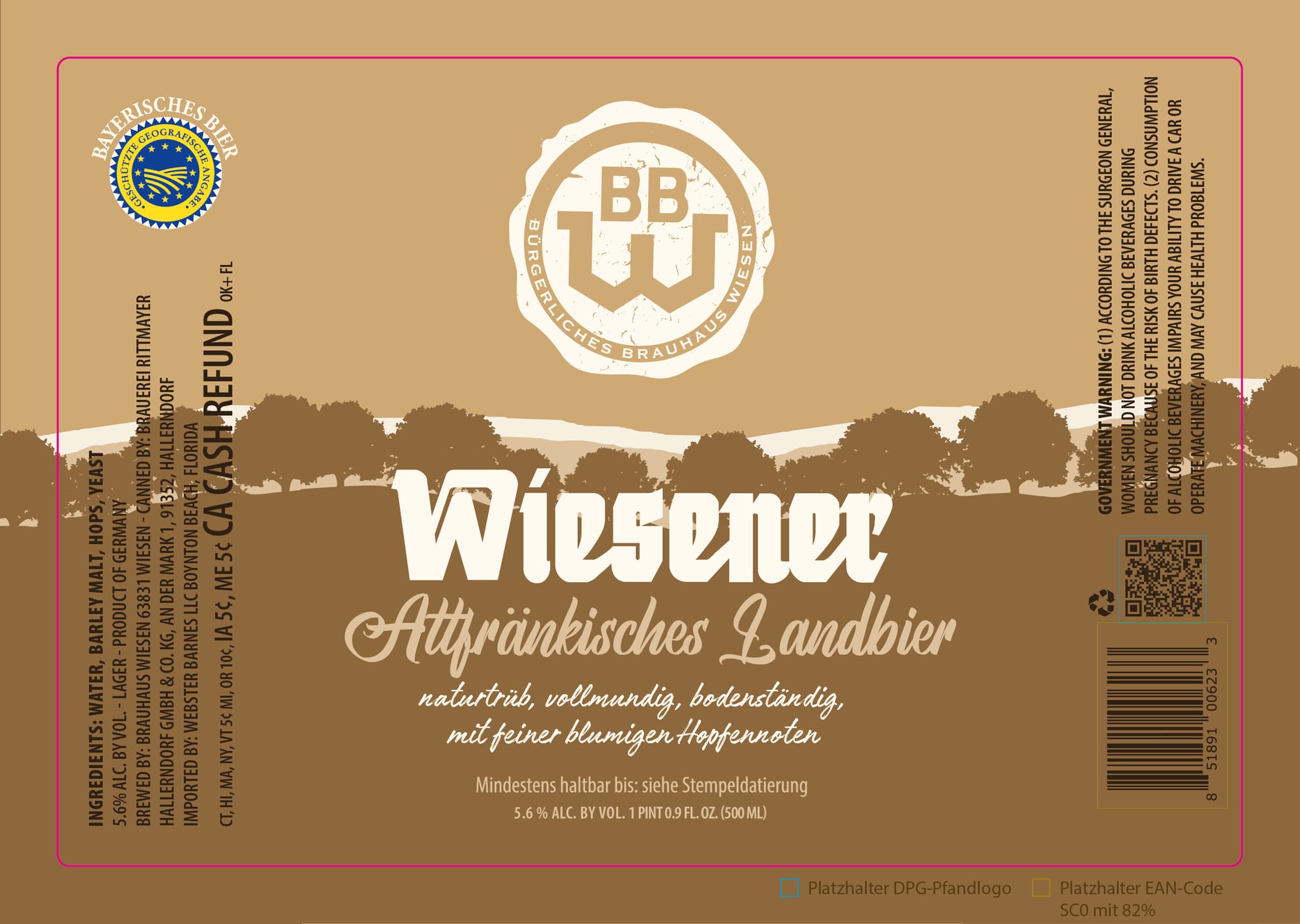 Wiesener Allfränkisches Landbier by Brauerei Wiesener - beer label