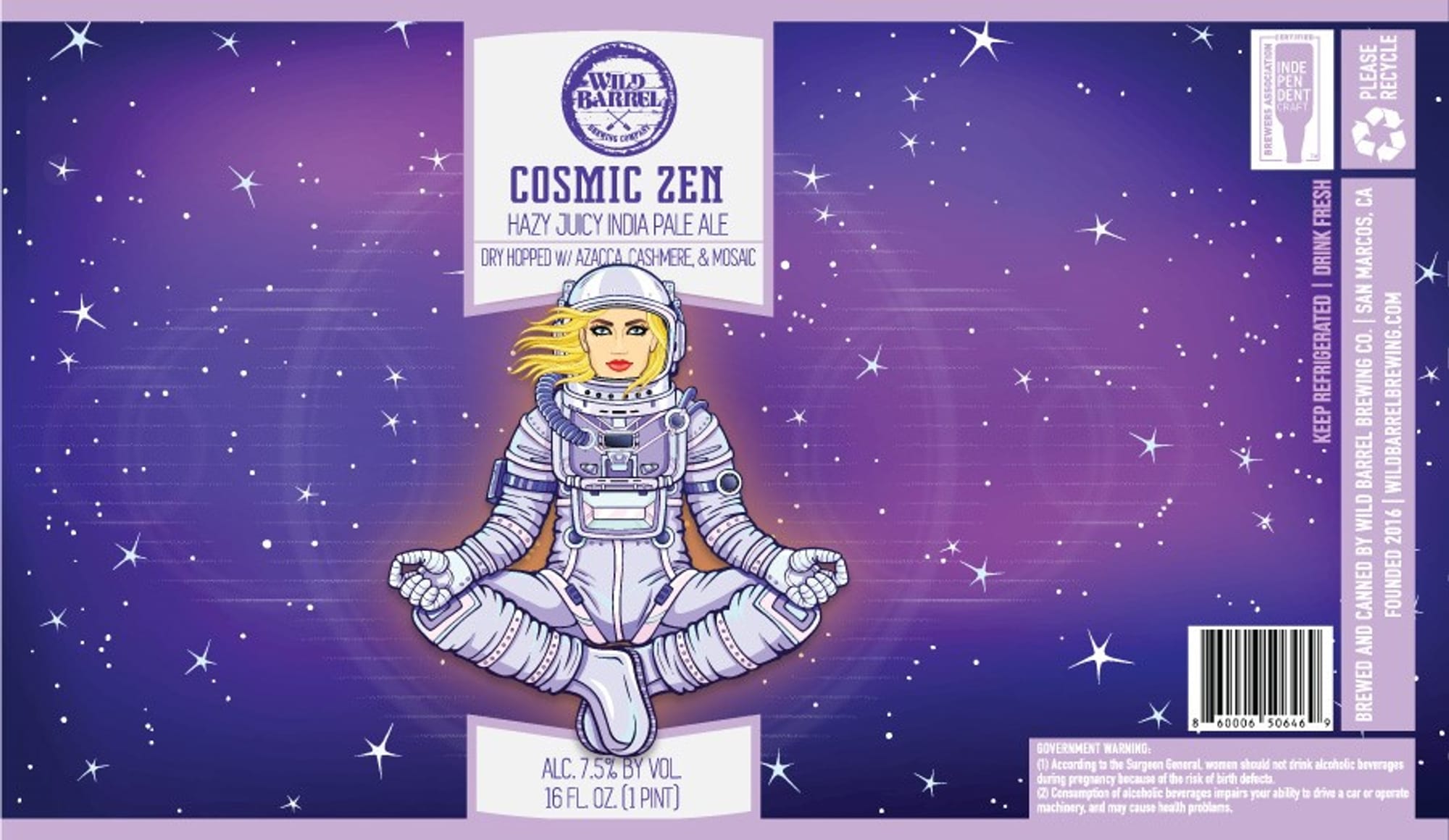 Cosmic Zen by Wild Barrel Brewing Co. - beer label