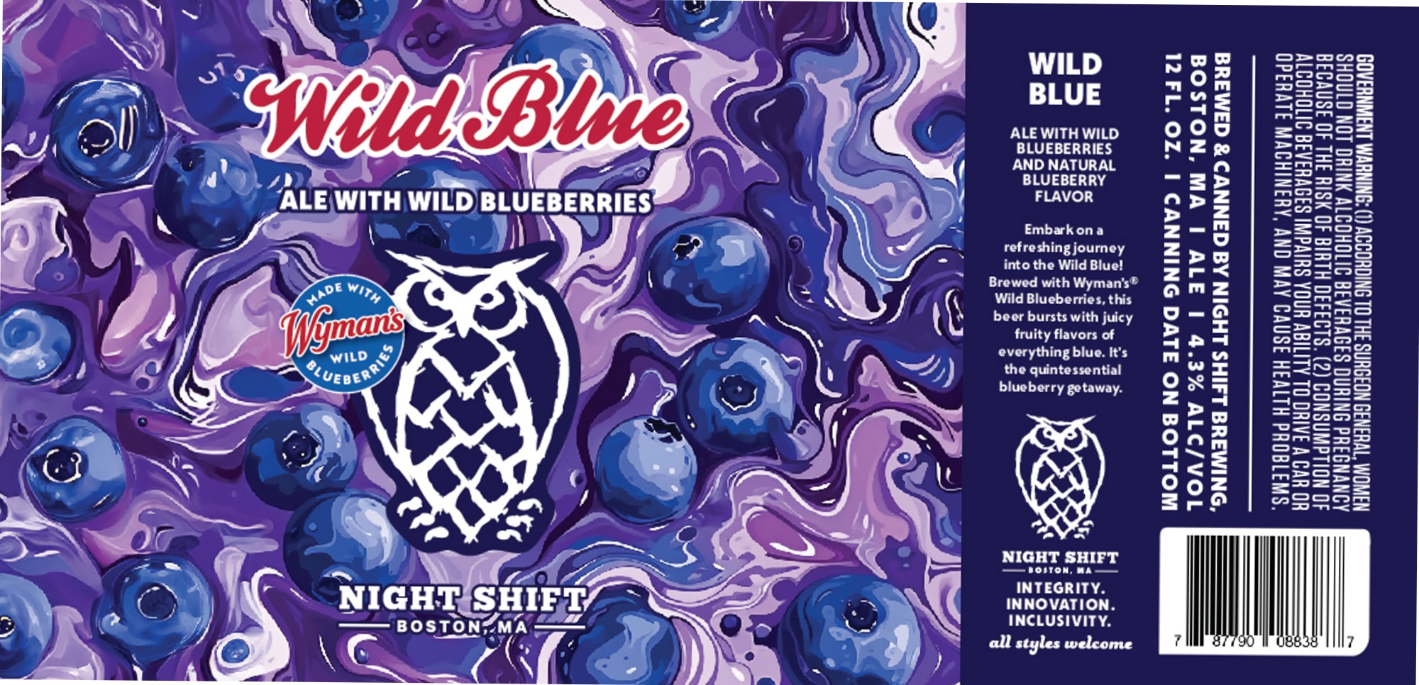 Wild Blue by Night Shift Brewing - beer label