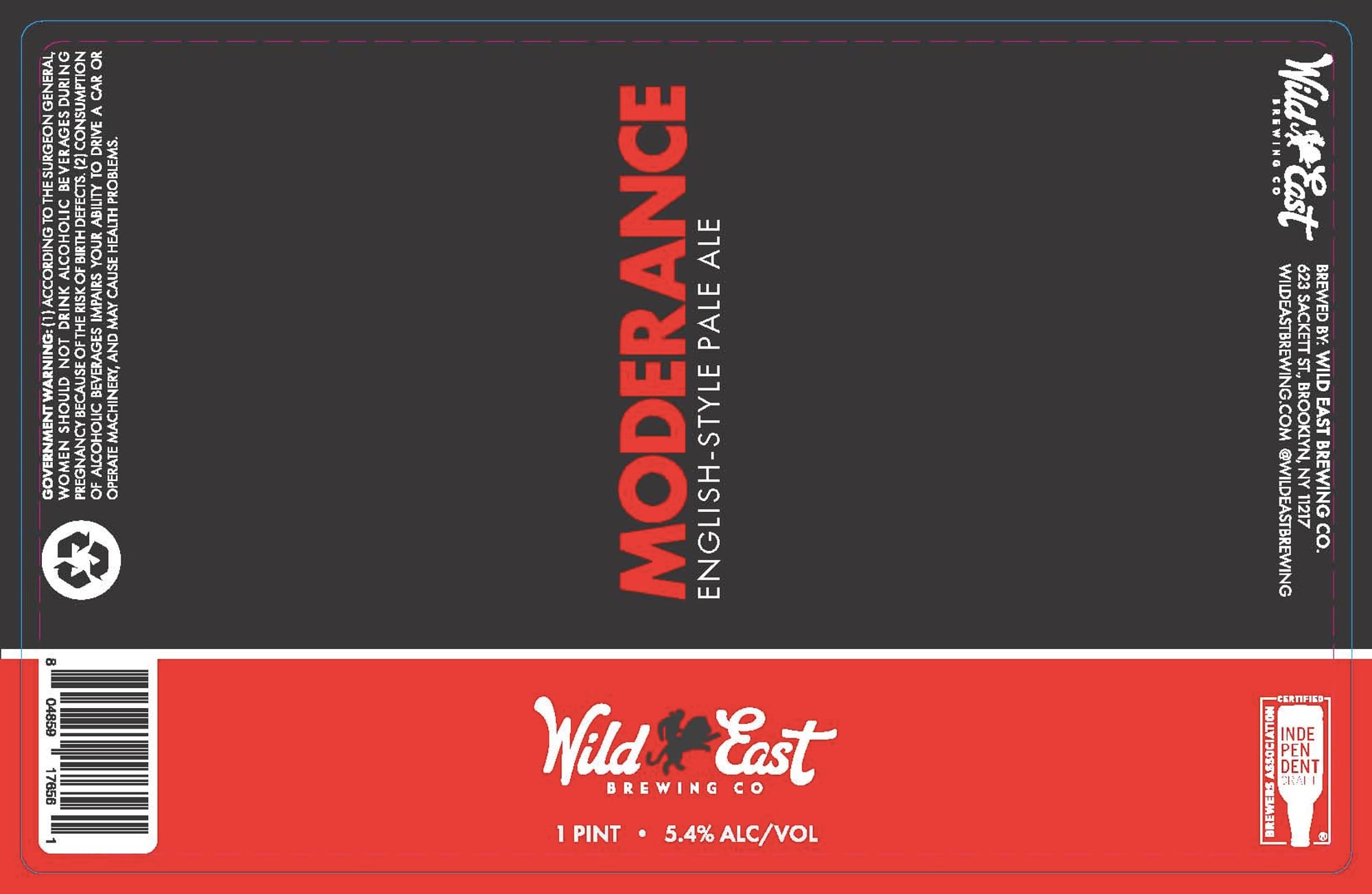 Moderance by Wild East Brewing - beer label