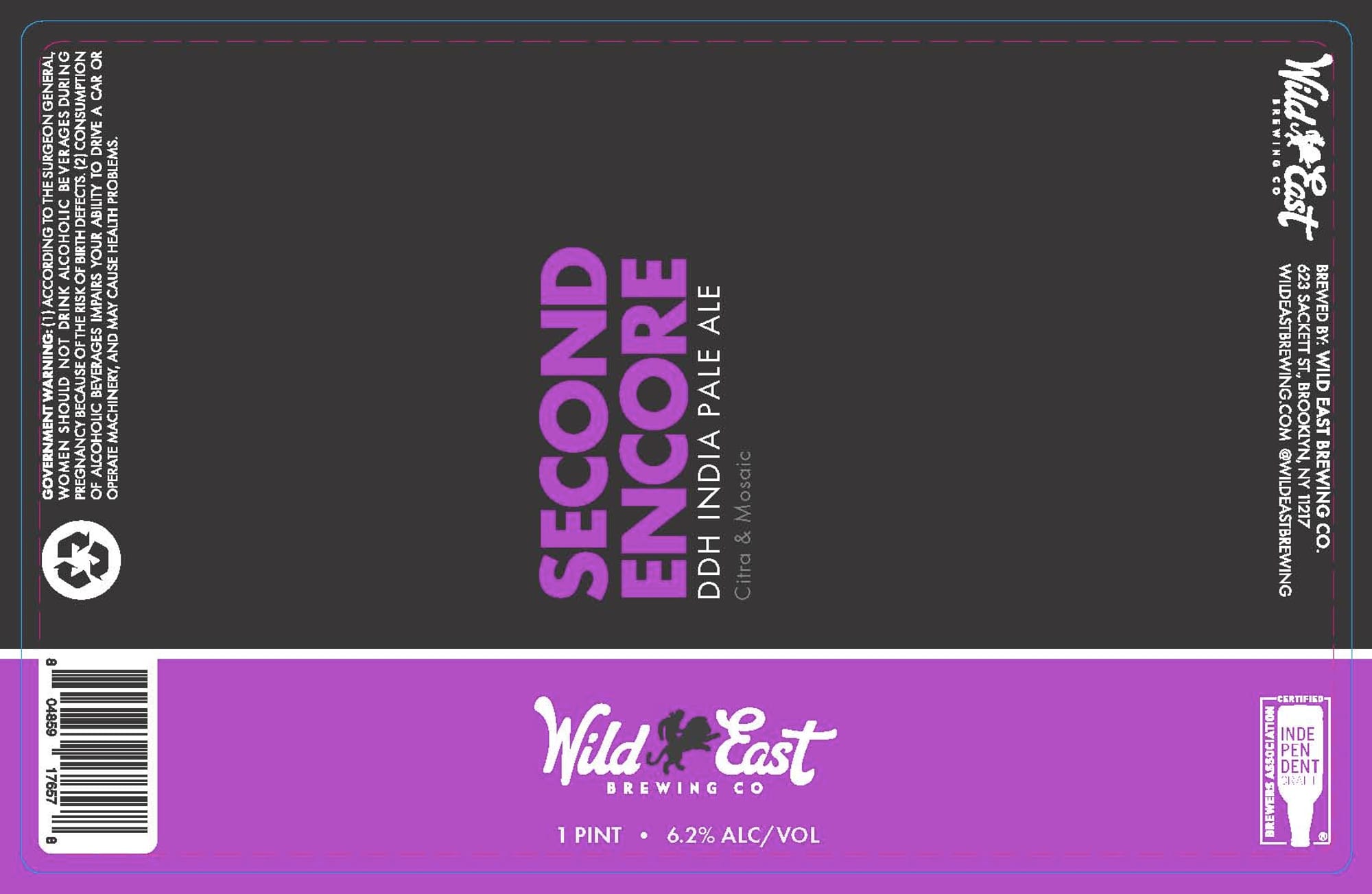 Second Encore by Wild East Brewing - beer label