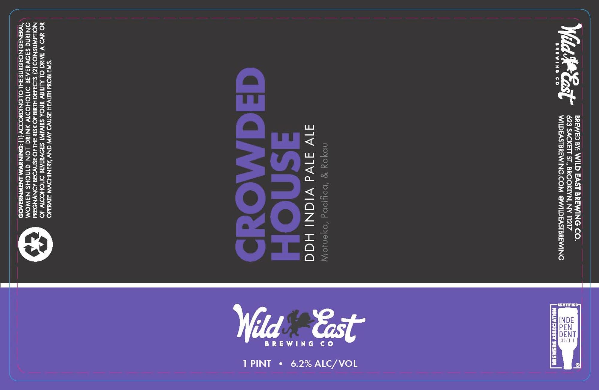 Crowded House by Wild East Brewing Co. - beer label