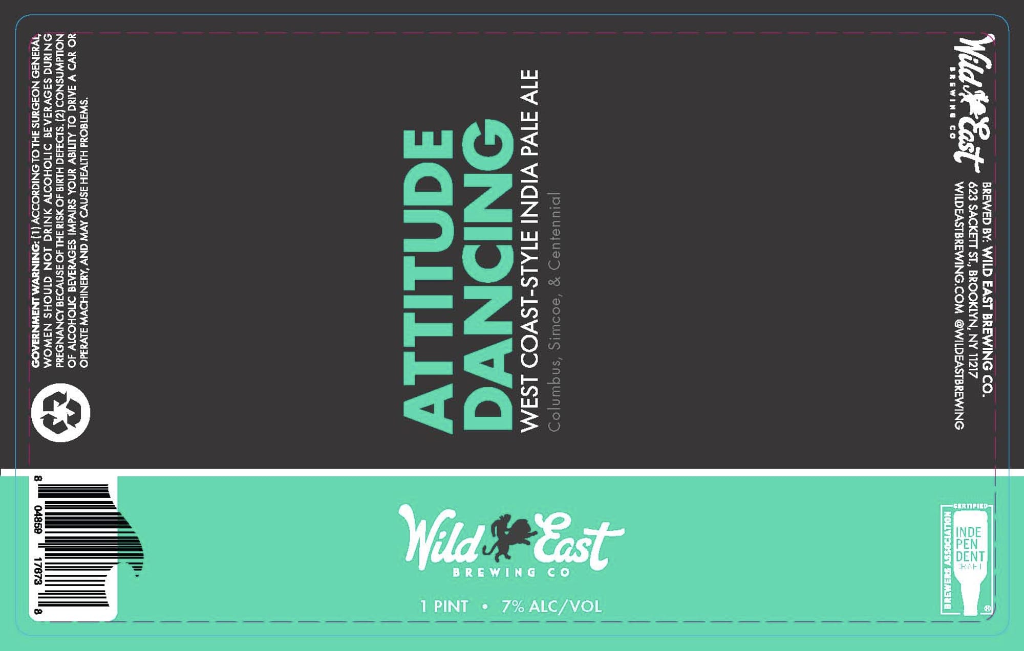 Attitude Dancing by Wild East Brewing Co. - beer label
