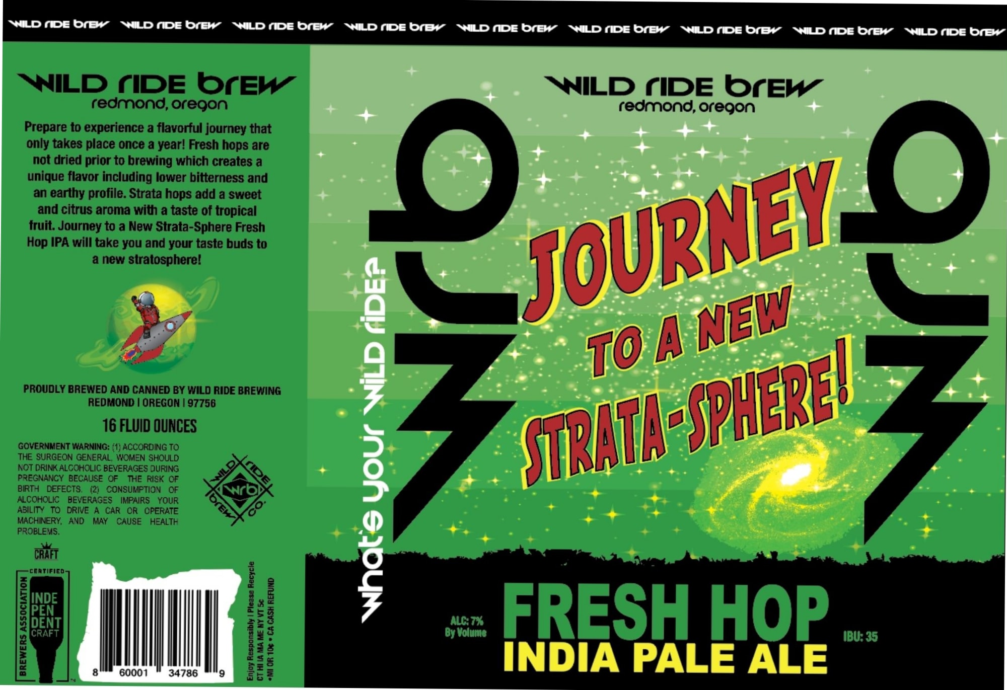 Journey to a New Strata-Sphere by Wild Ride Brewing - beer label