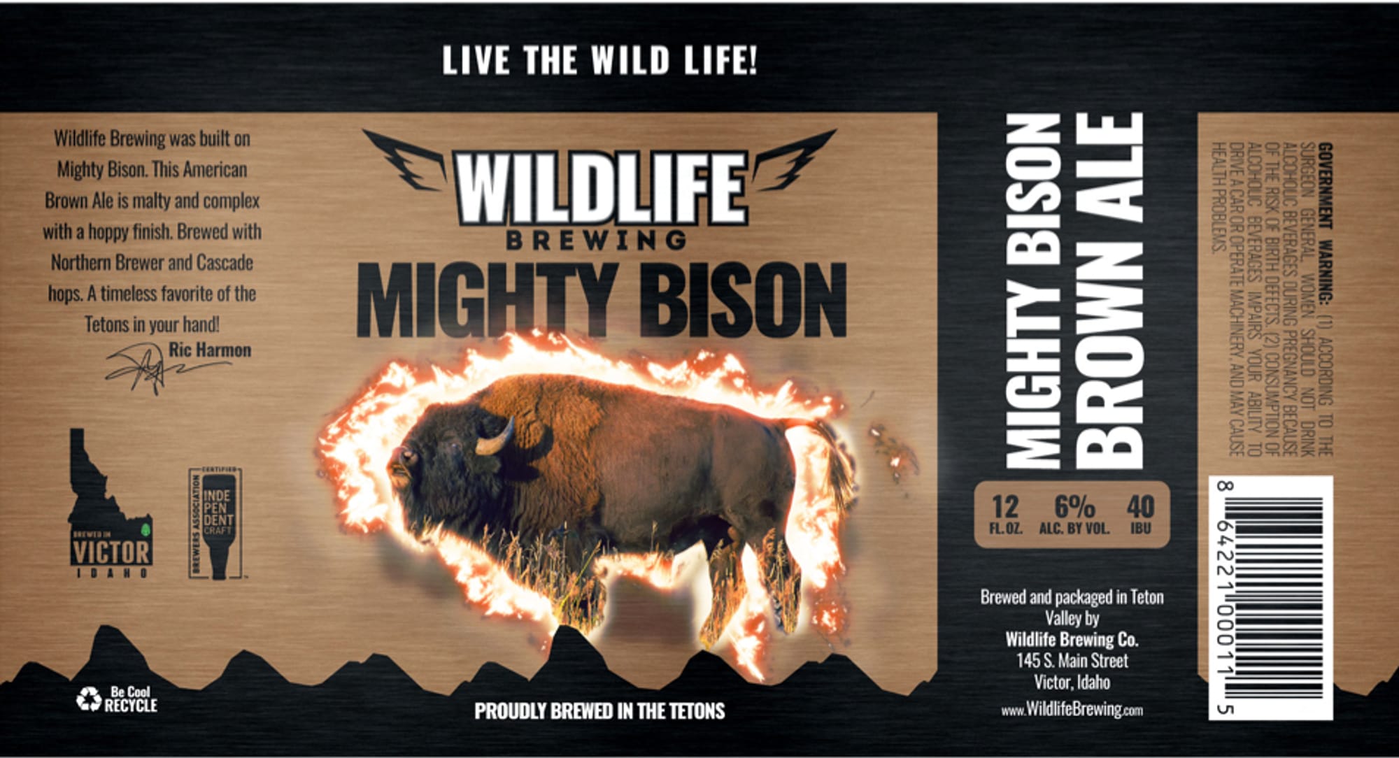 Mighty Bison Brown Ale by Wildlife Brewing - beer label