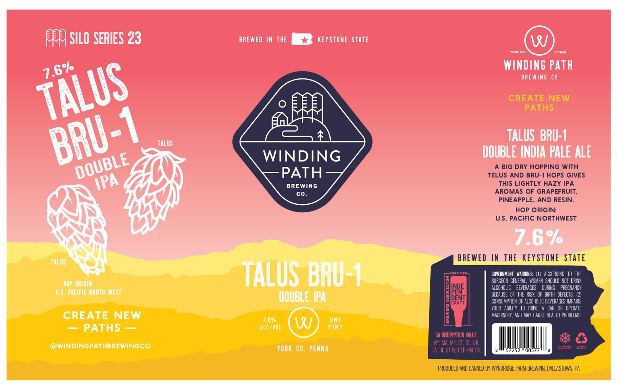Talus BRU-1 by Winding Path Brewing Co. - beer label