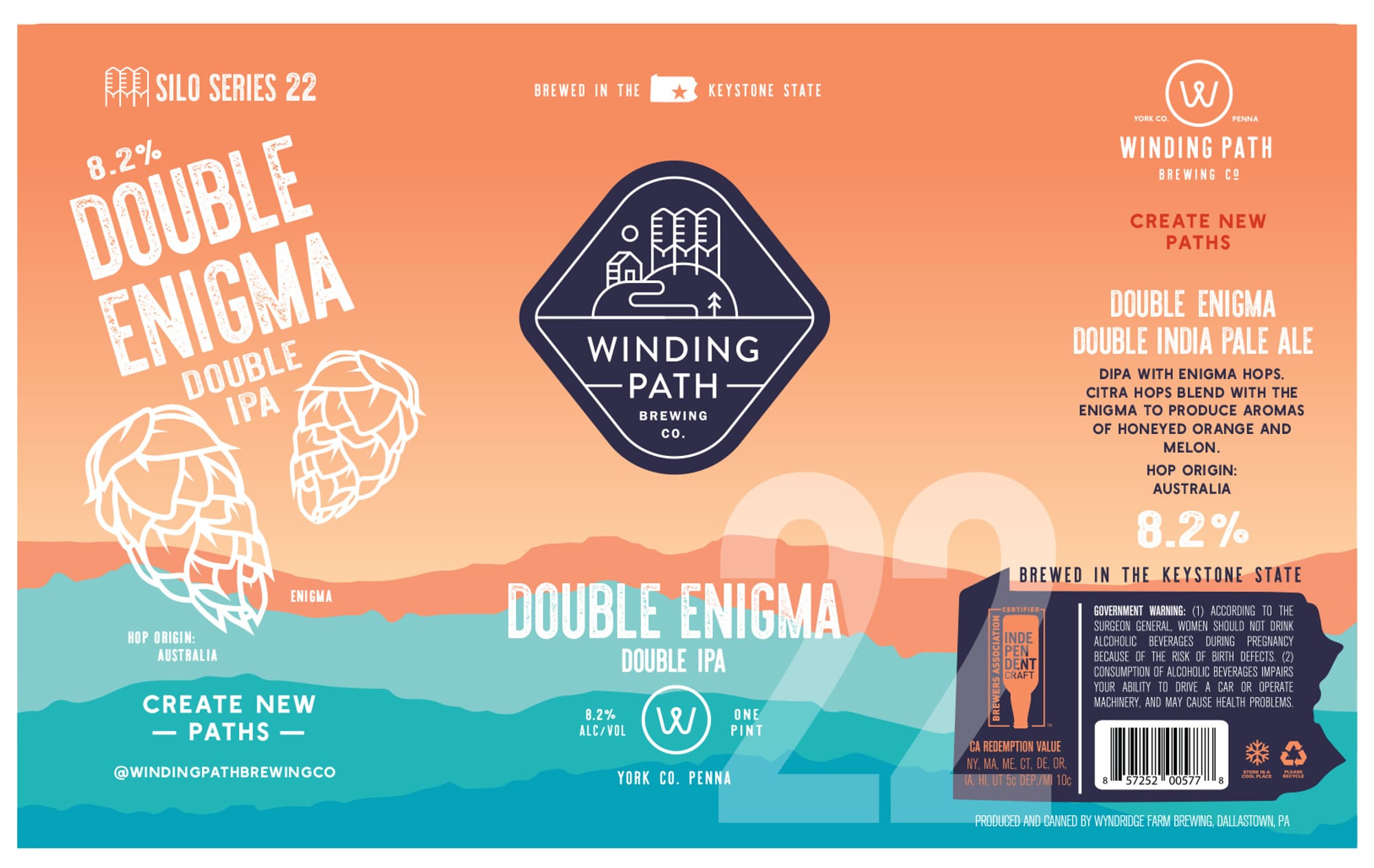 Double Enigma by Winding Path Brewing Co. - beer label