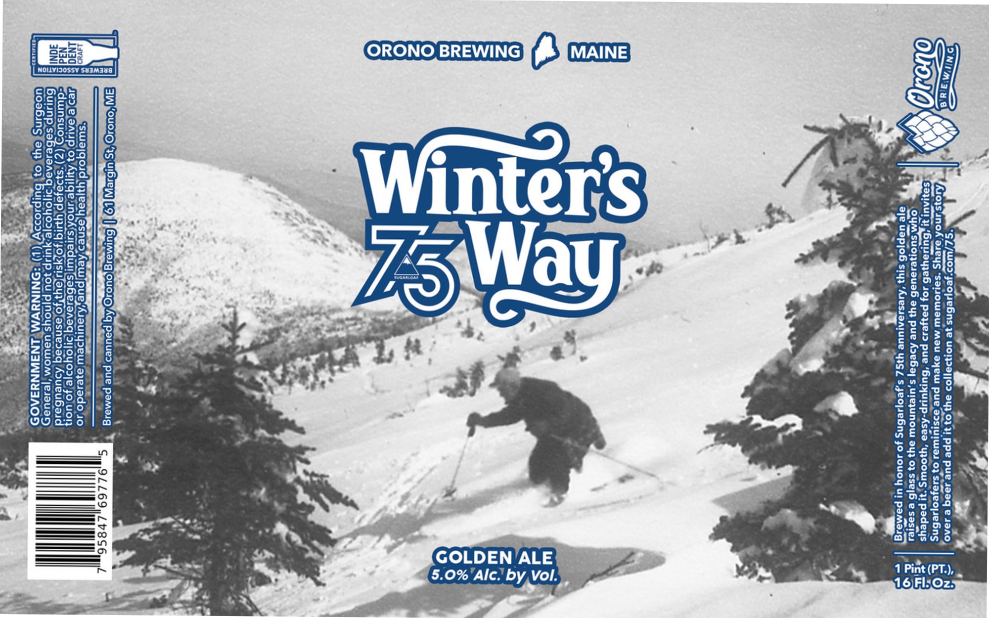 Winter 75 Way by Orono Brewing Company - beer label