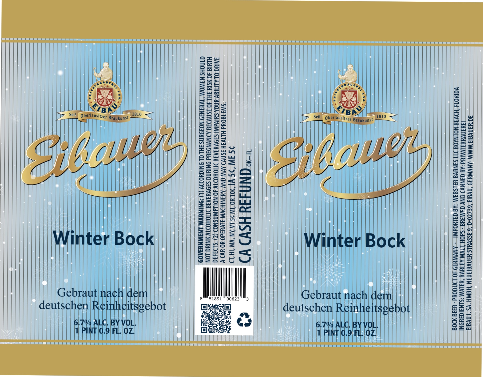 Winter Bock by Einauer - beer label