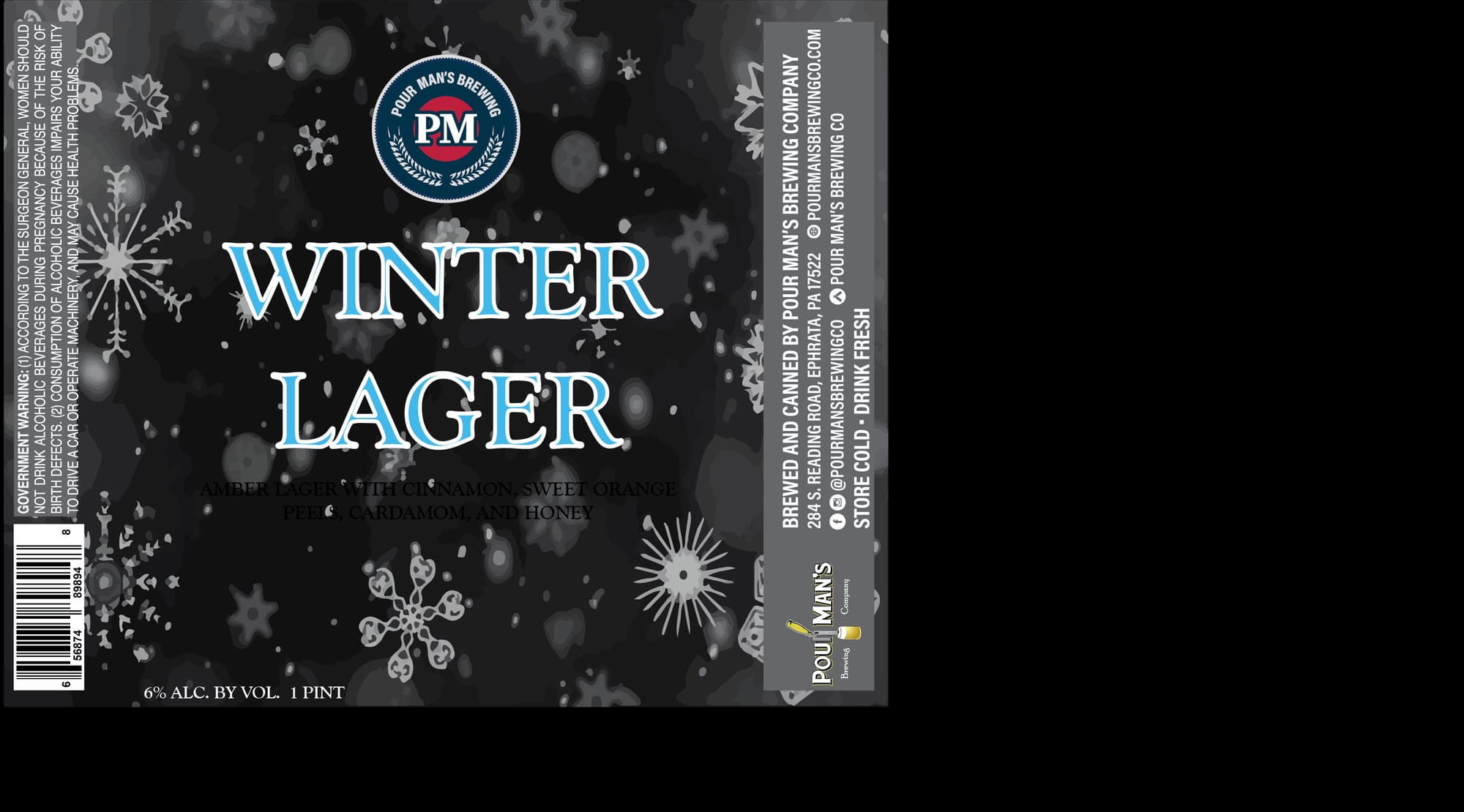 Winter Lager by Pour Man’s Brewing Co - beer label