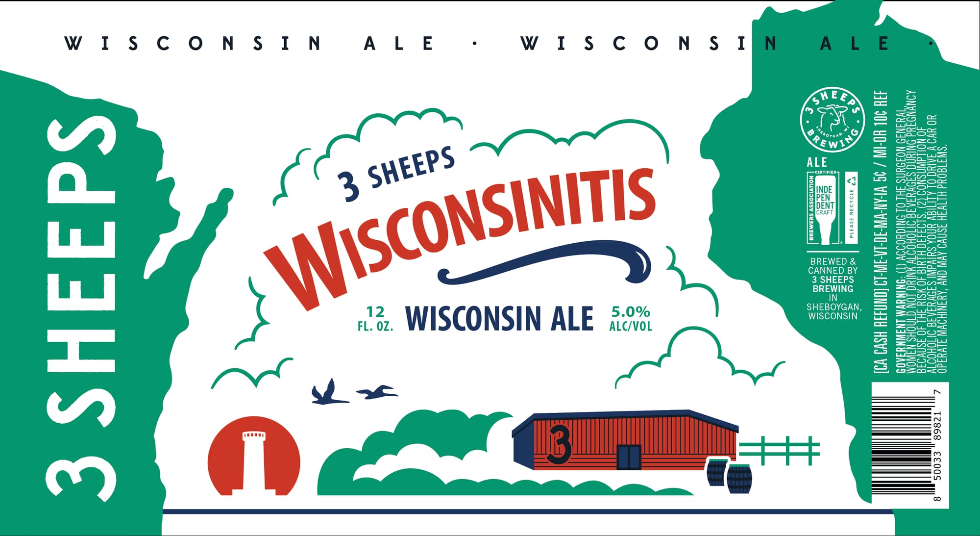 Wisconsinitis by 3 Sheeps Brewing - beer label