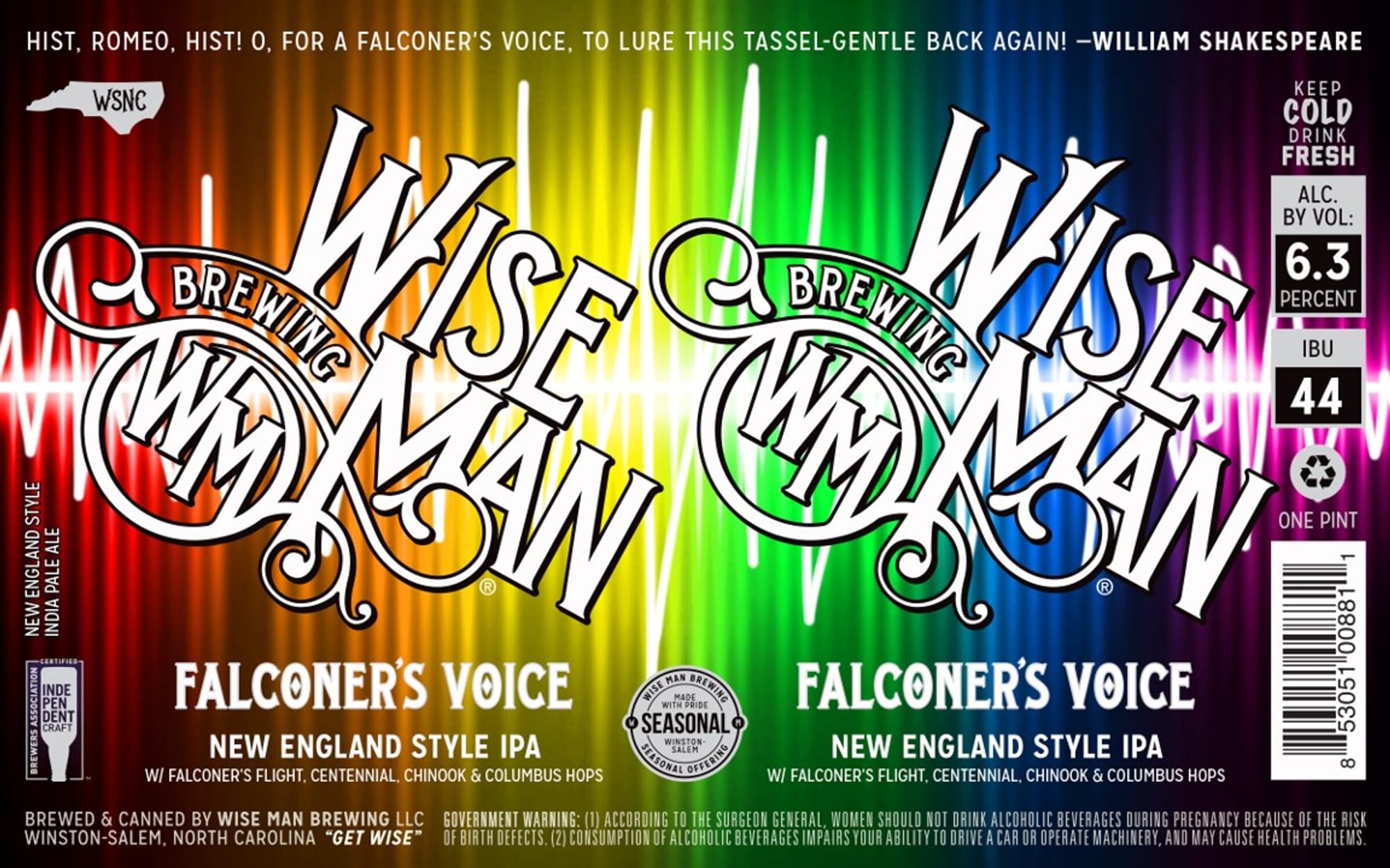 Falconer's Voice by Wise Man Brewing - beer label