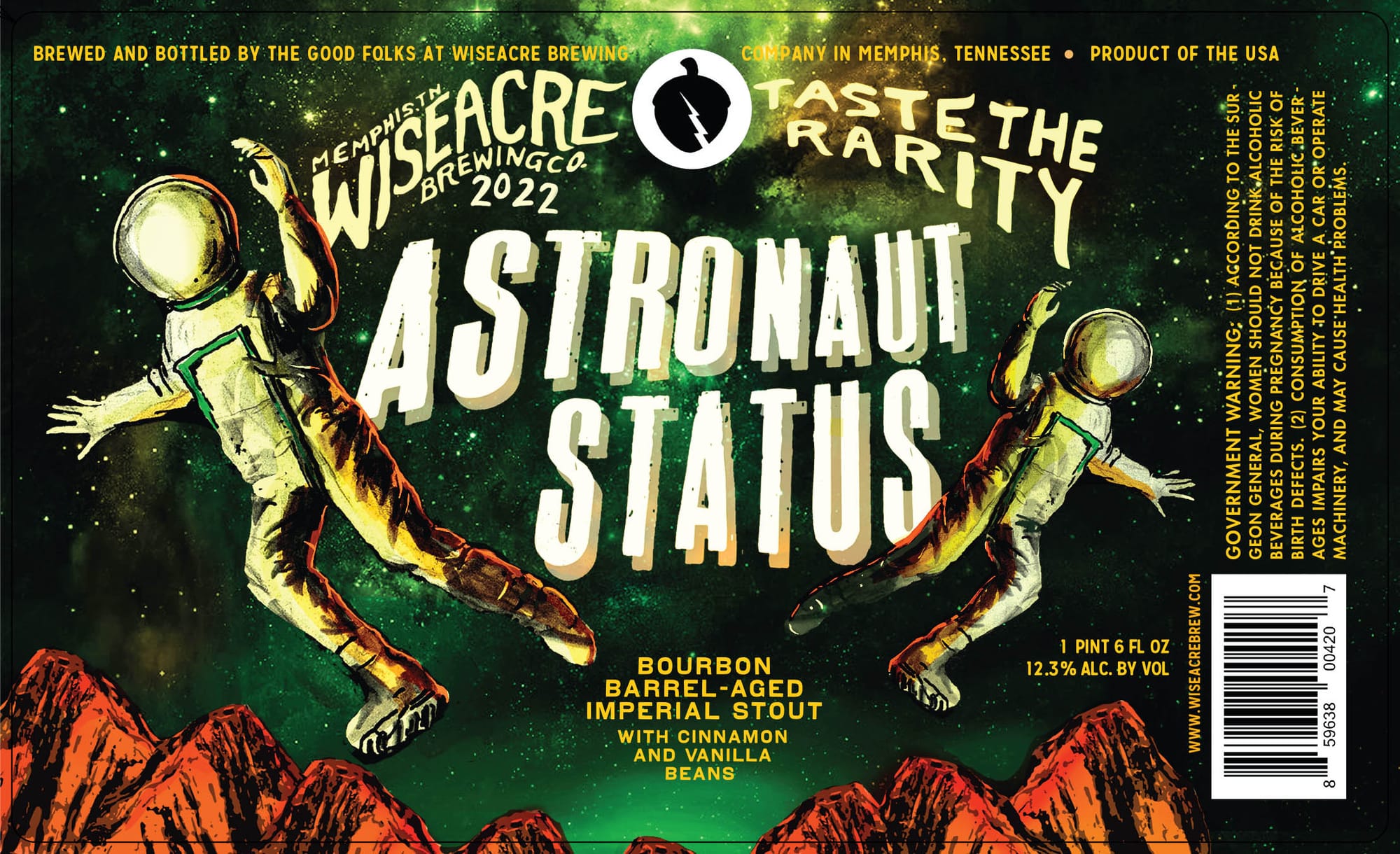 Astronaut Status by Wiseacre Brewing - beer label