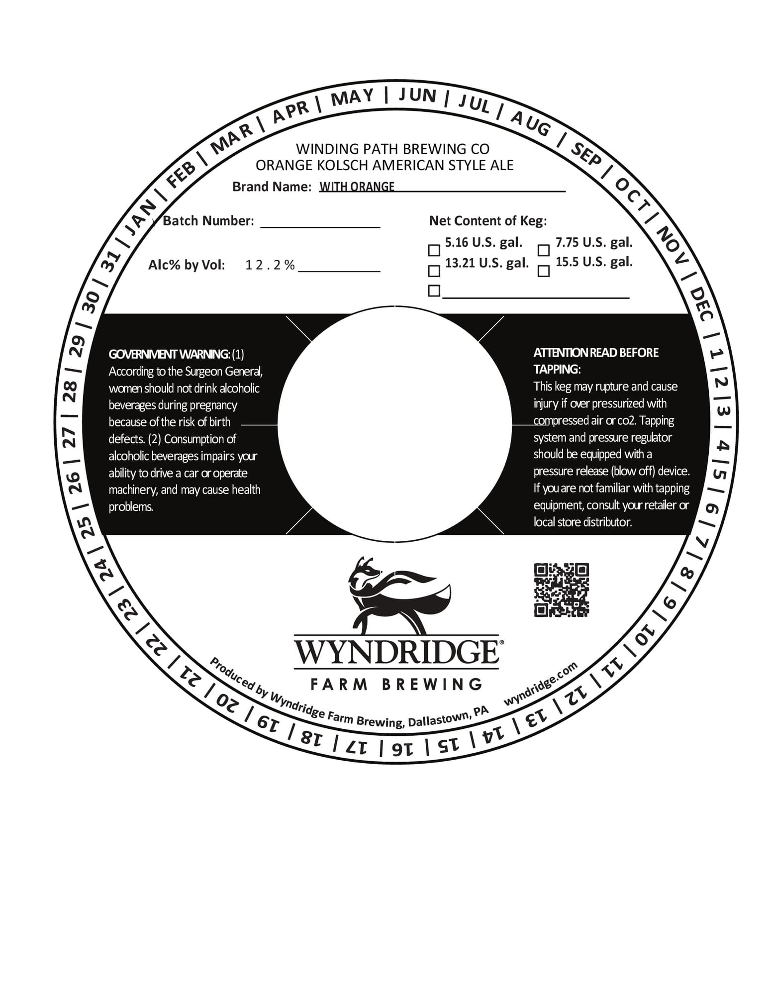 With Orange by Wyndridge Farm Brewing - beer label