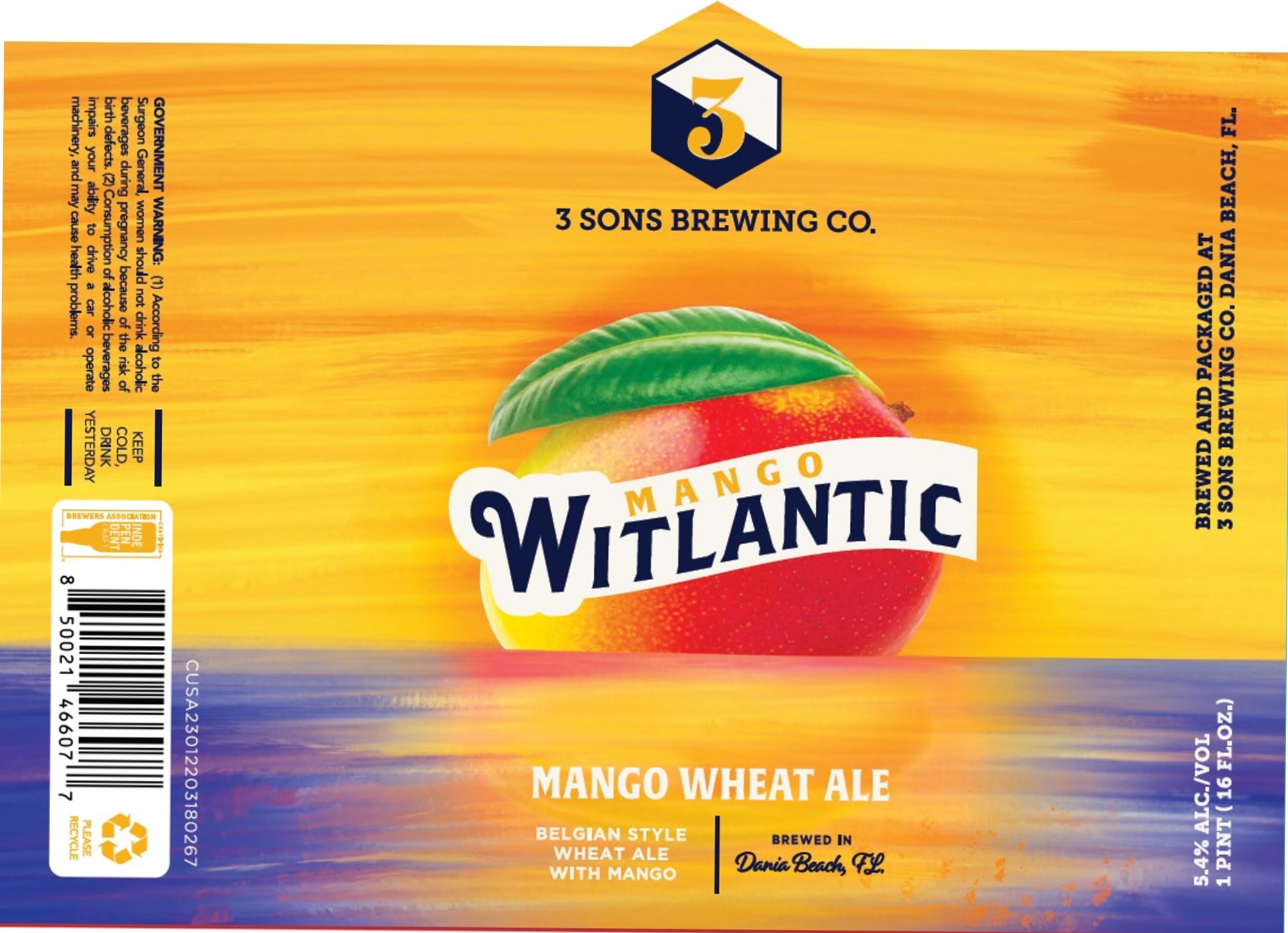 Witlantic by 3 Sons Brewing Co. - beer label