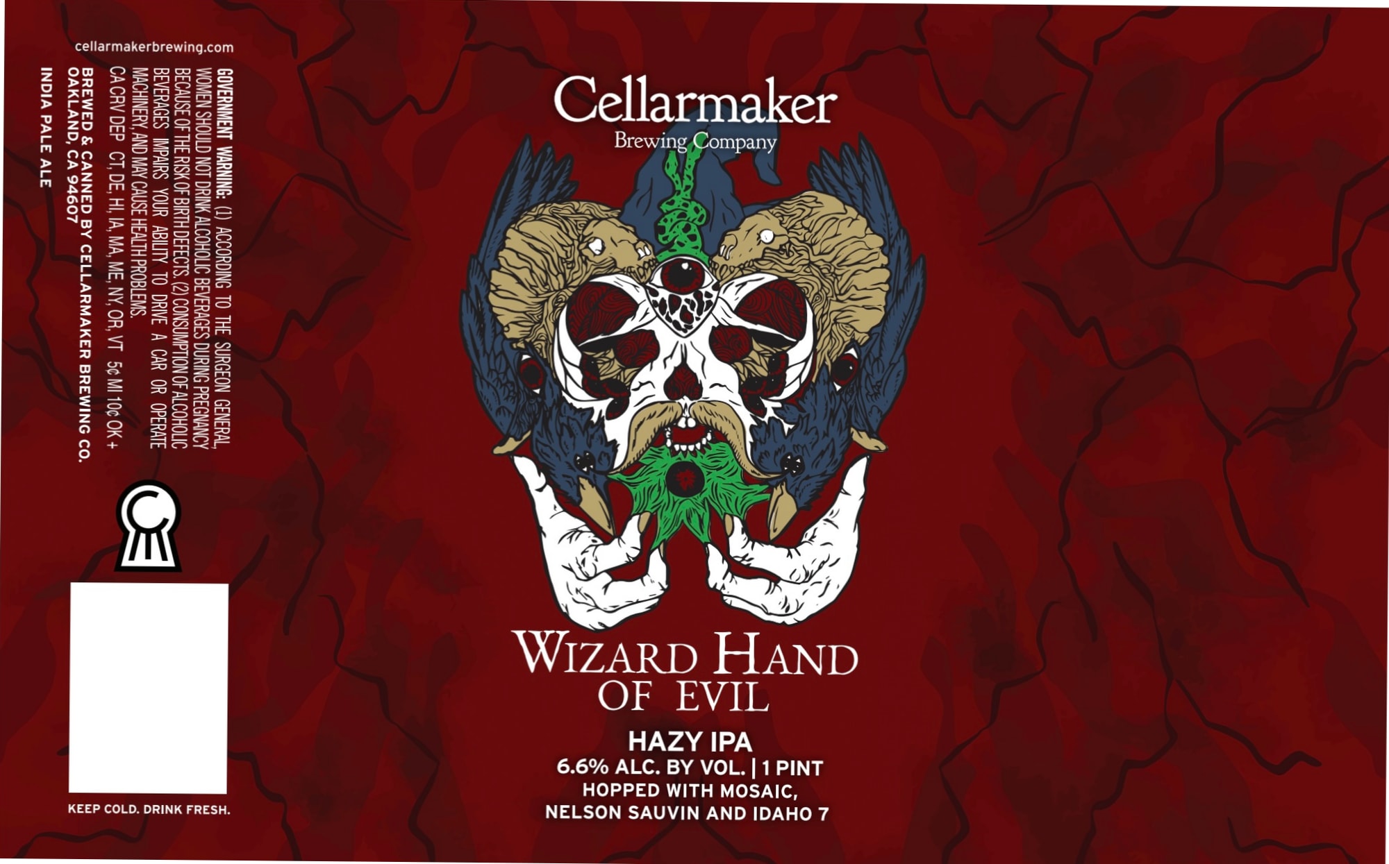 Wizard Hand of Evil by Cellarmaker Brewing Company - beer label