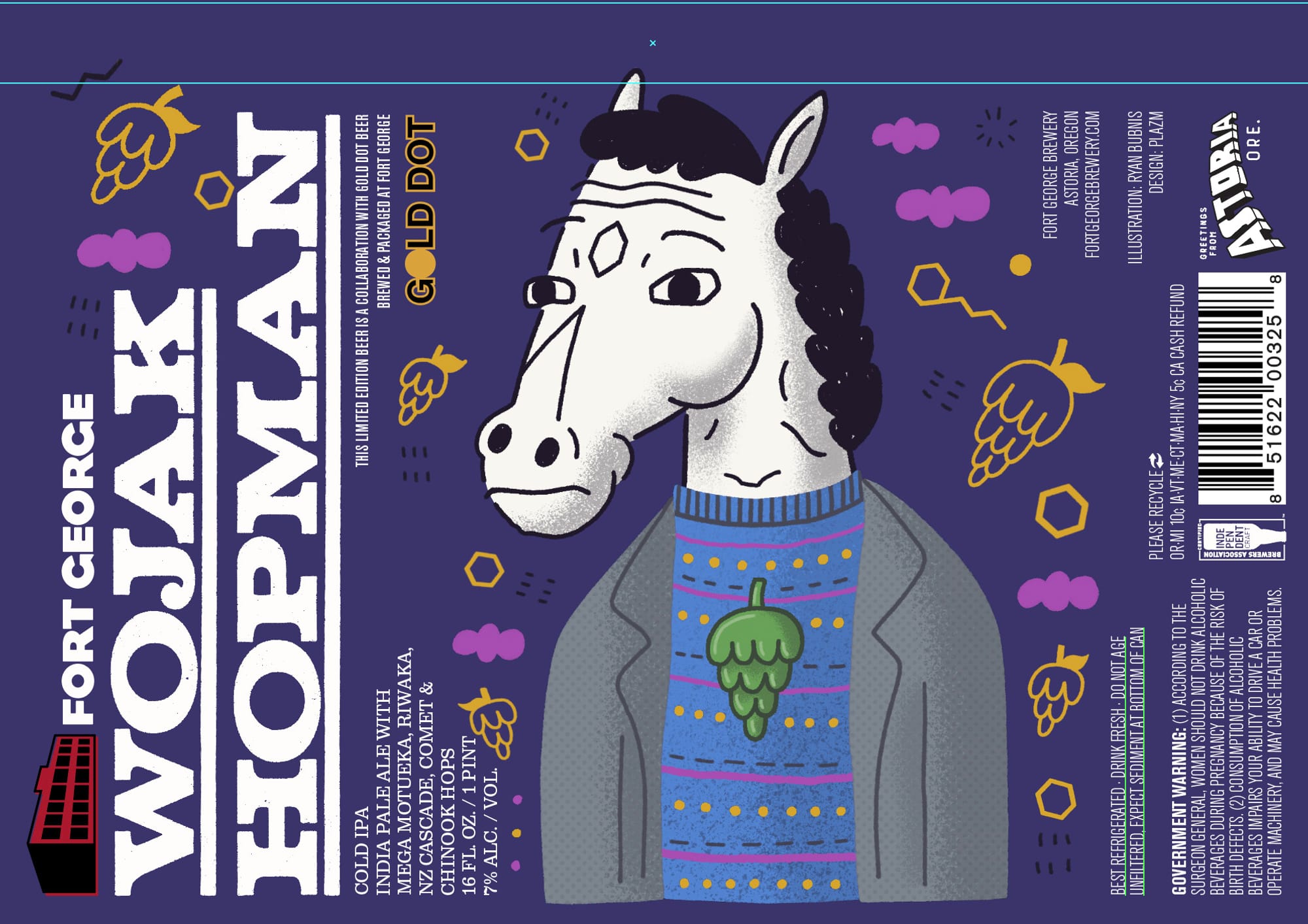 Wojak Gold Dot by Fort George Brewery - beer label