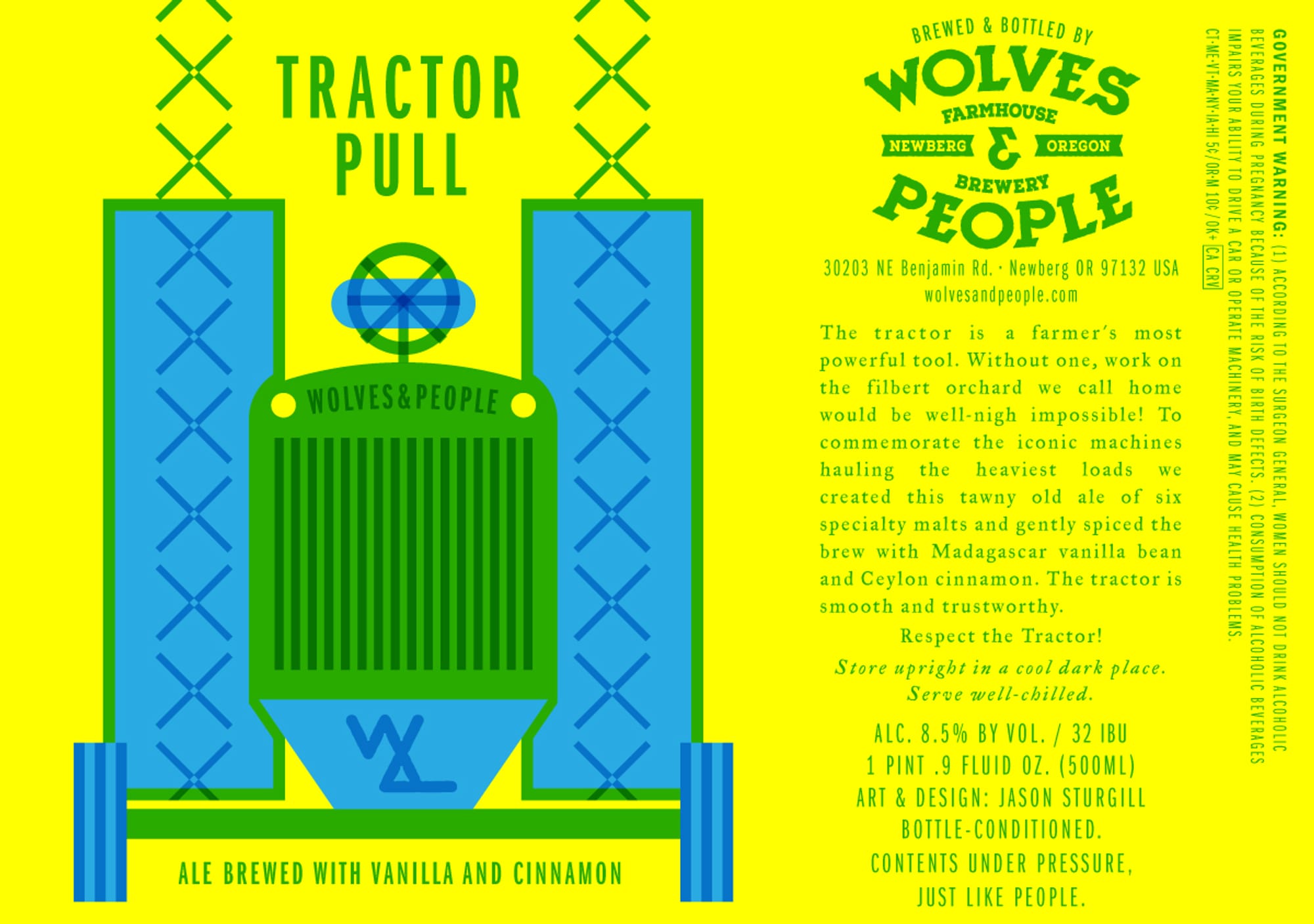Tractor Pull by Wolves & People Brewery - beer label