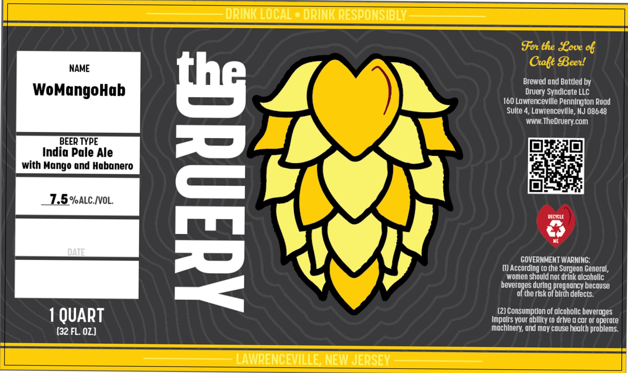 WoMangoHab by The Drury - beer label