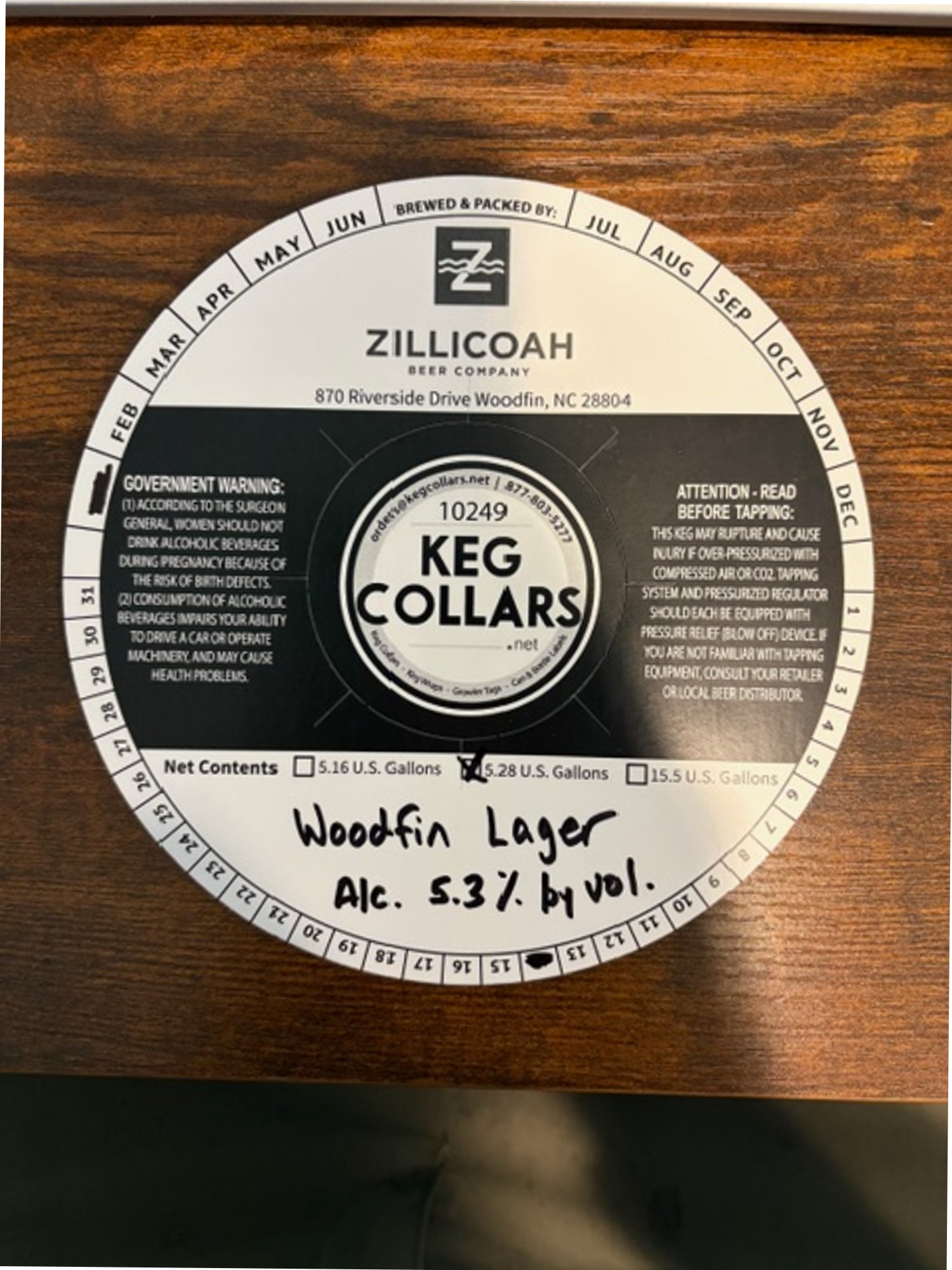 Woodfin Lager by Zillicoah Beer Company - beer label