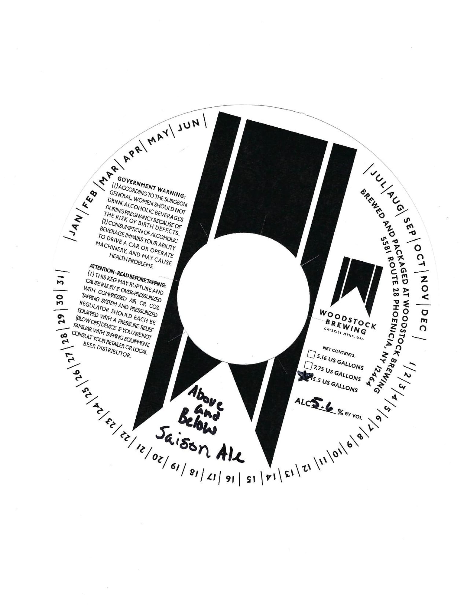 Above and Below by Woodstock Brewing - beer label