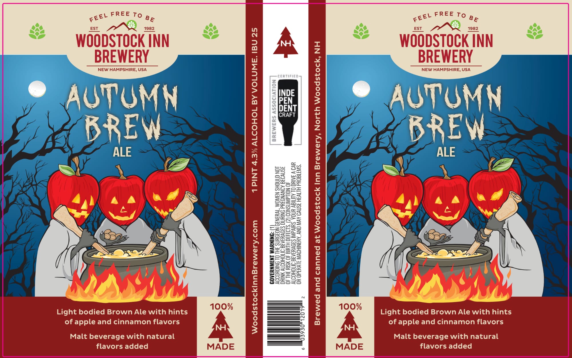Autumn Brew by Woodstock Inn Brewery - beer label