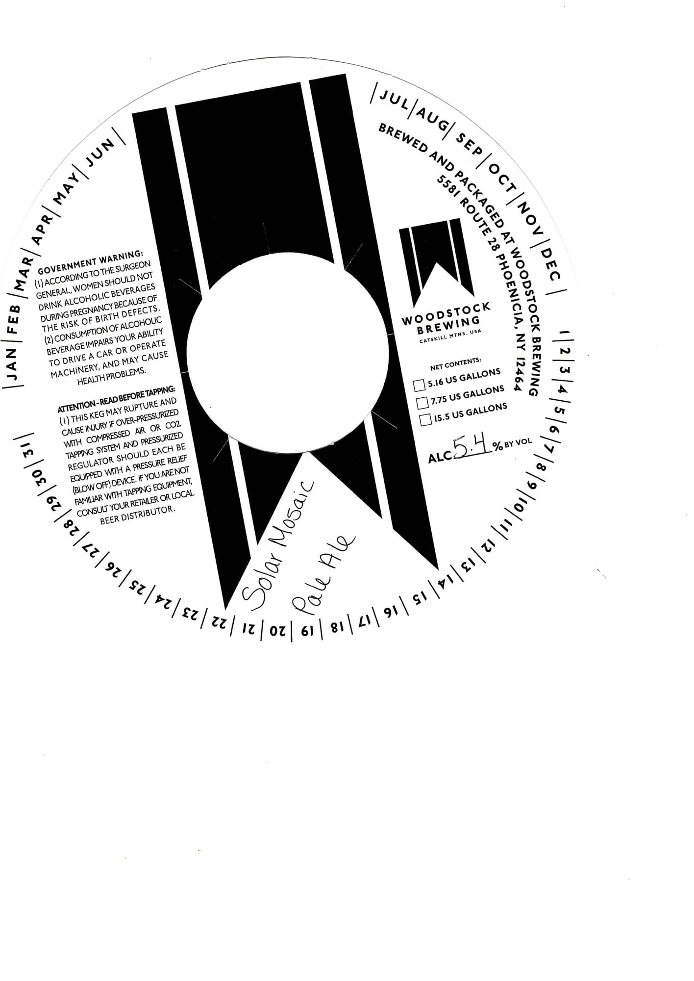 Solar Pale Ale by Woodstock Brewing Company - beer label