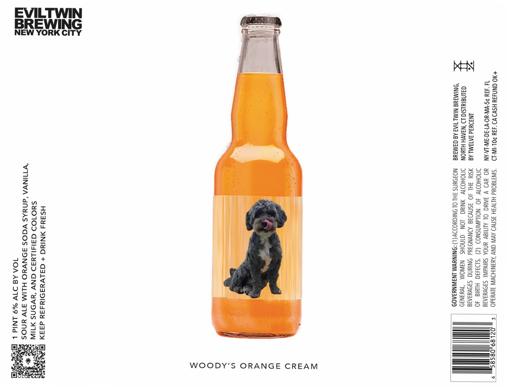 Woody's Orange Cream by Evil Twin Brewing - beer label