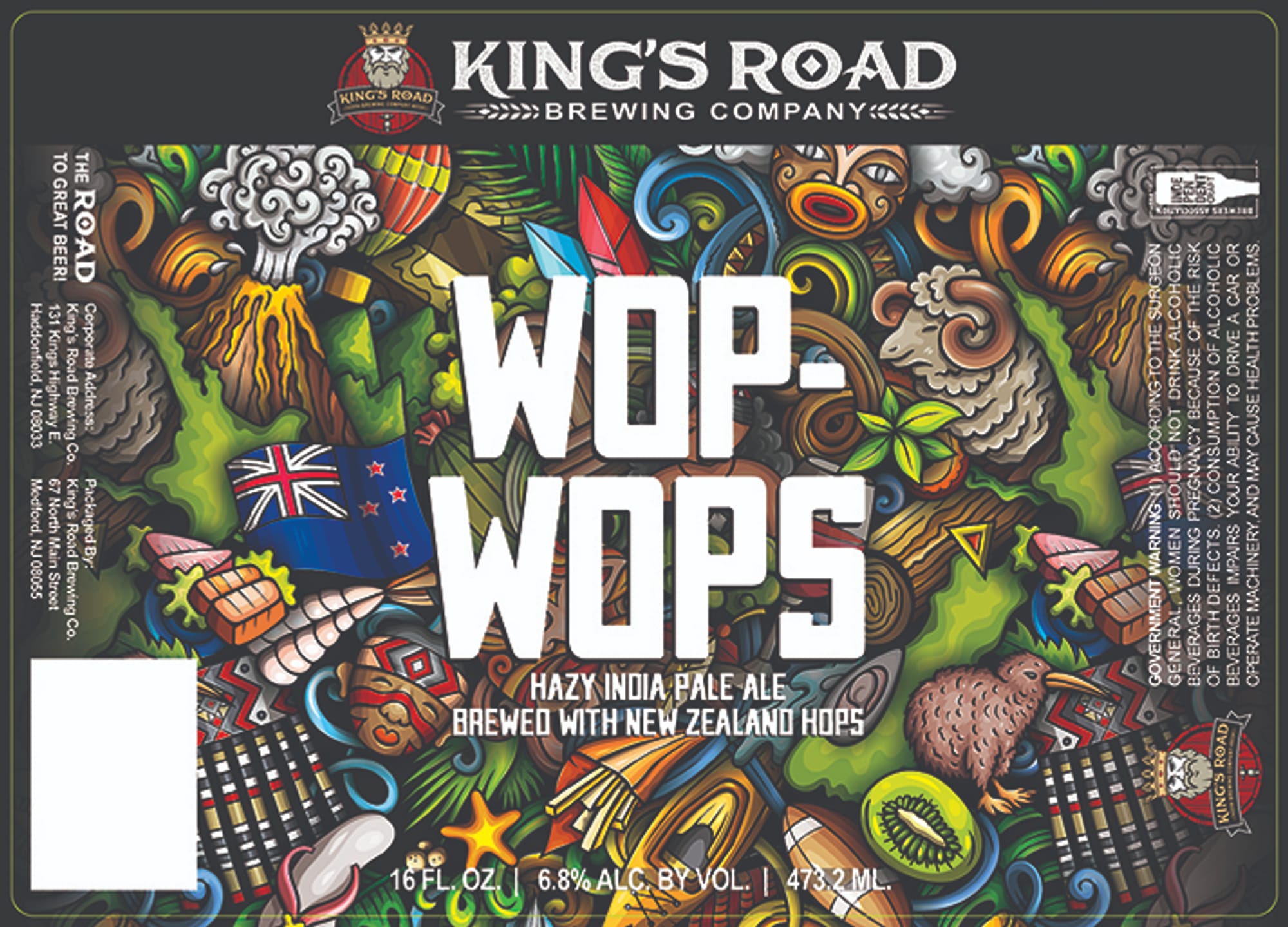 WOP-WOPS by King's Road Brewing Company - beer label