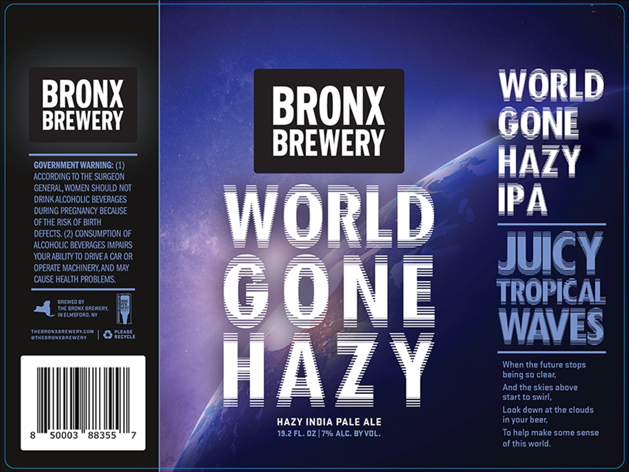 World Gone Hazy by Bronx Brewery - beer label