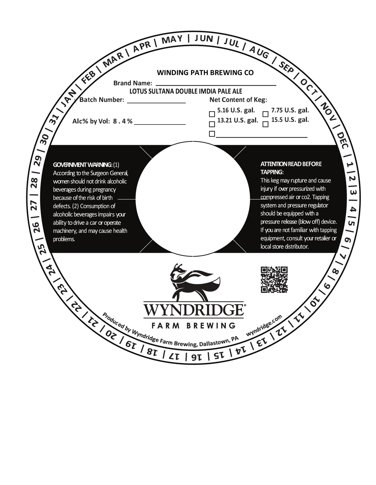 Lotus Sultana Double India Pale Ale by Wyndridge Farm Brewing - beer label