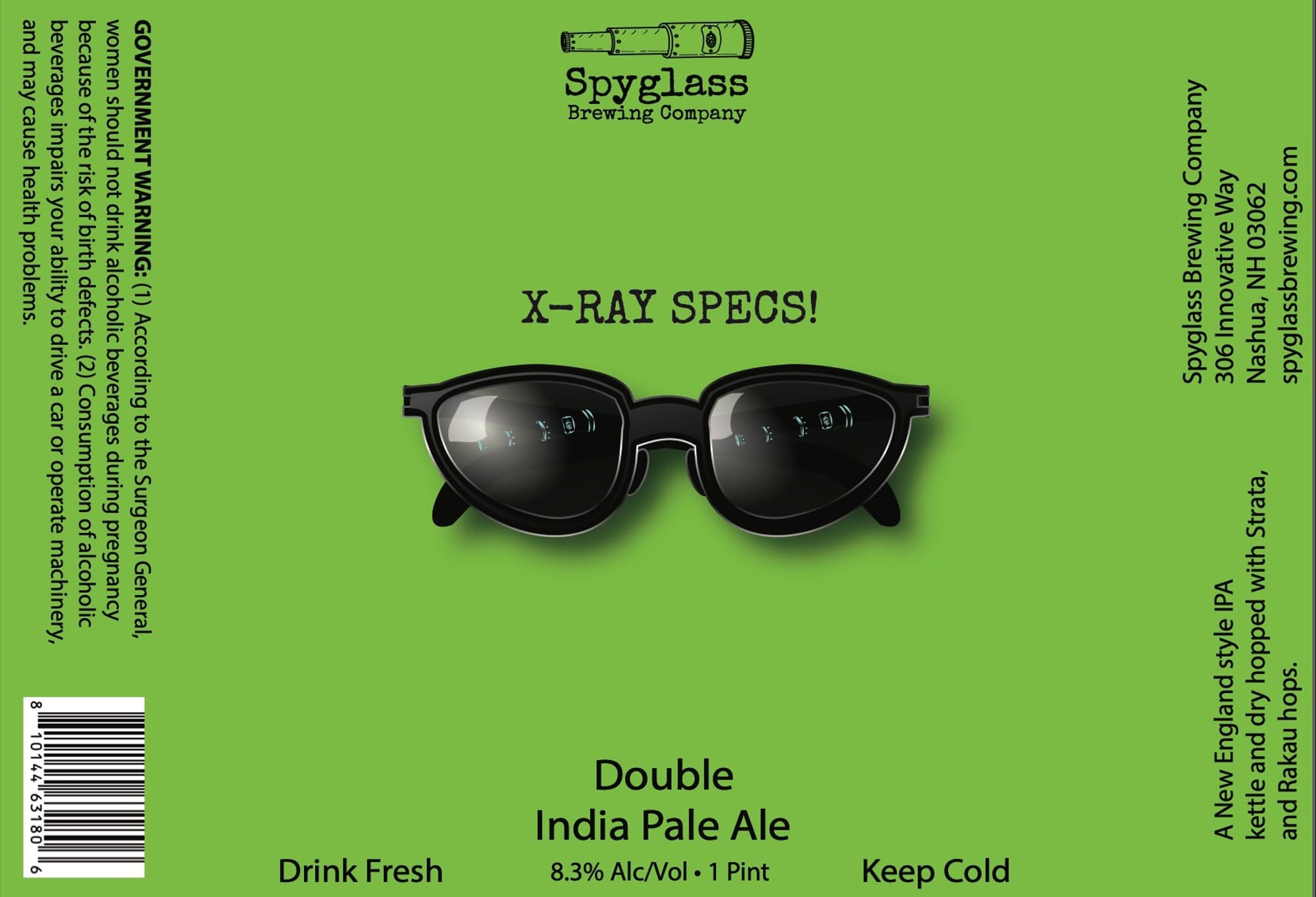 X-Ray Specs! by Spyglass Brewing Company - beer label
