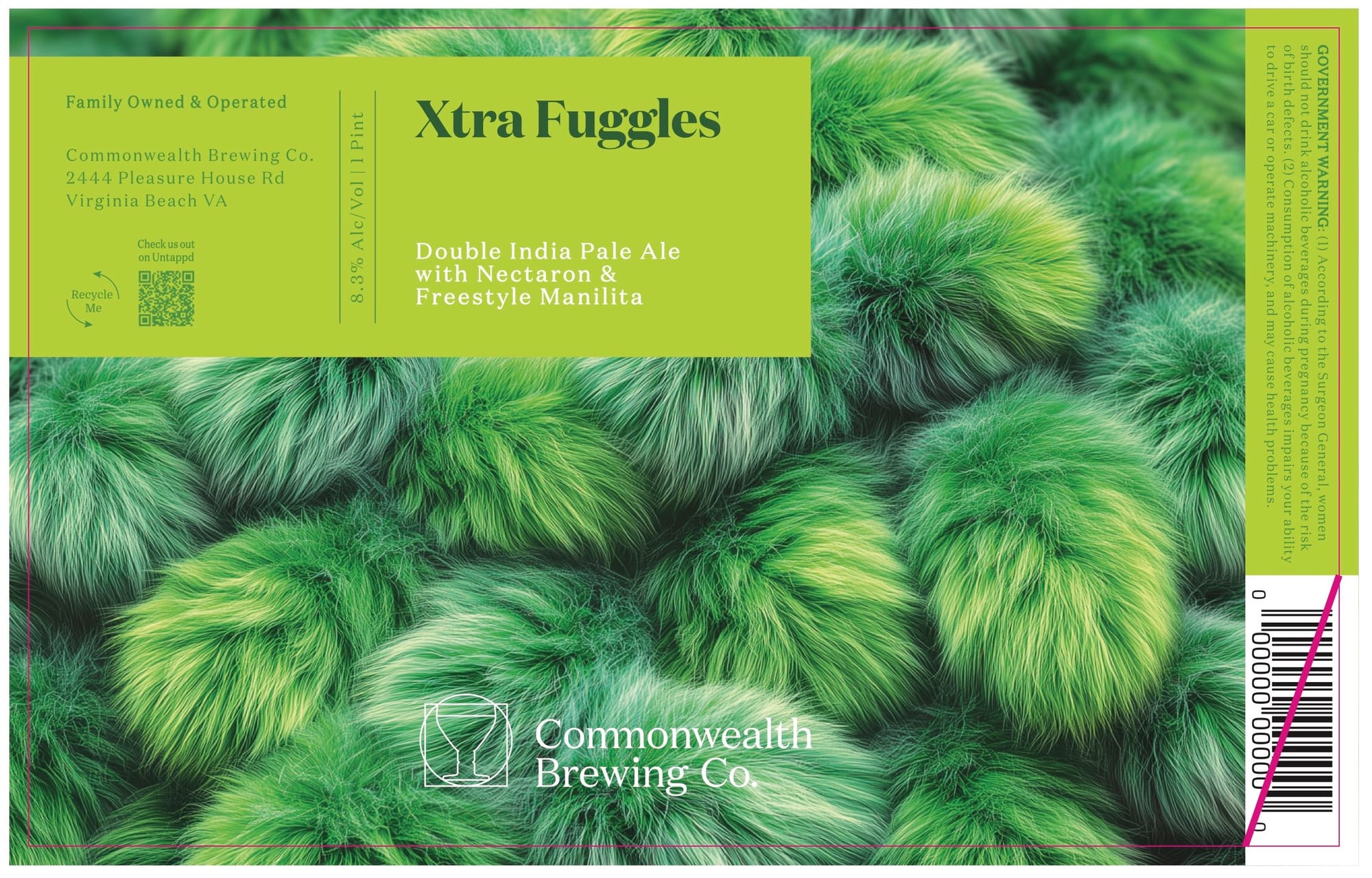 Xtra Fuggles by Commonwealth Brewing Co. - beer label