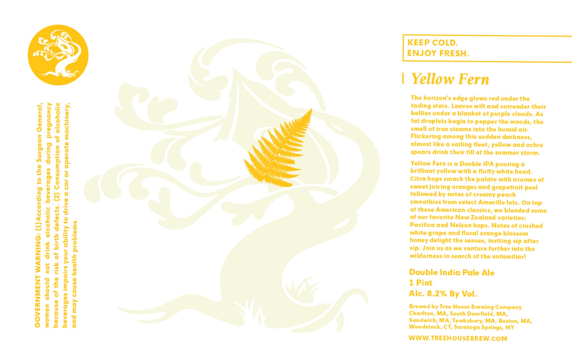 Yellow Fern by Tree House Brewing Company - beer label