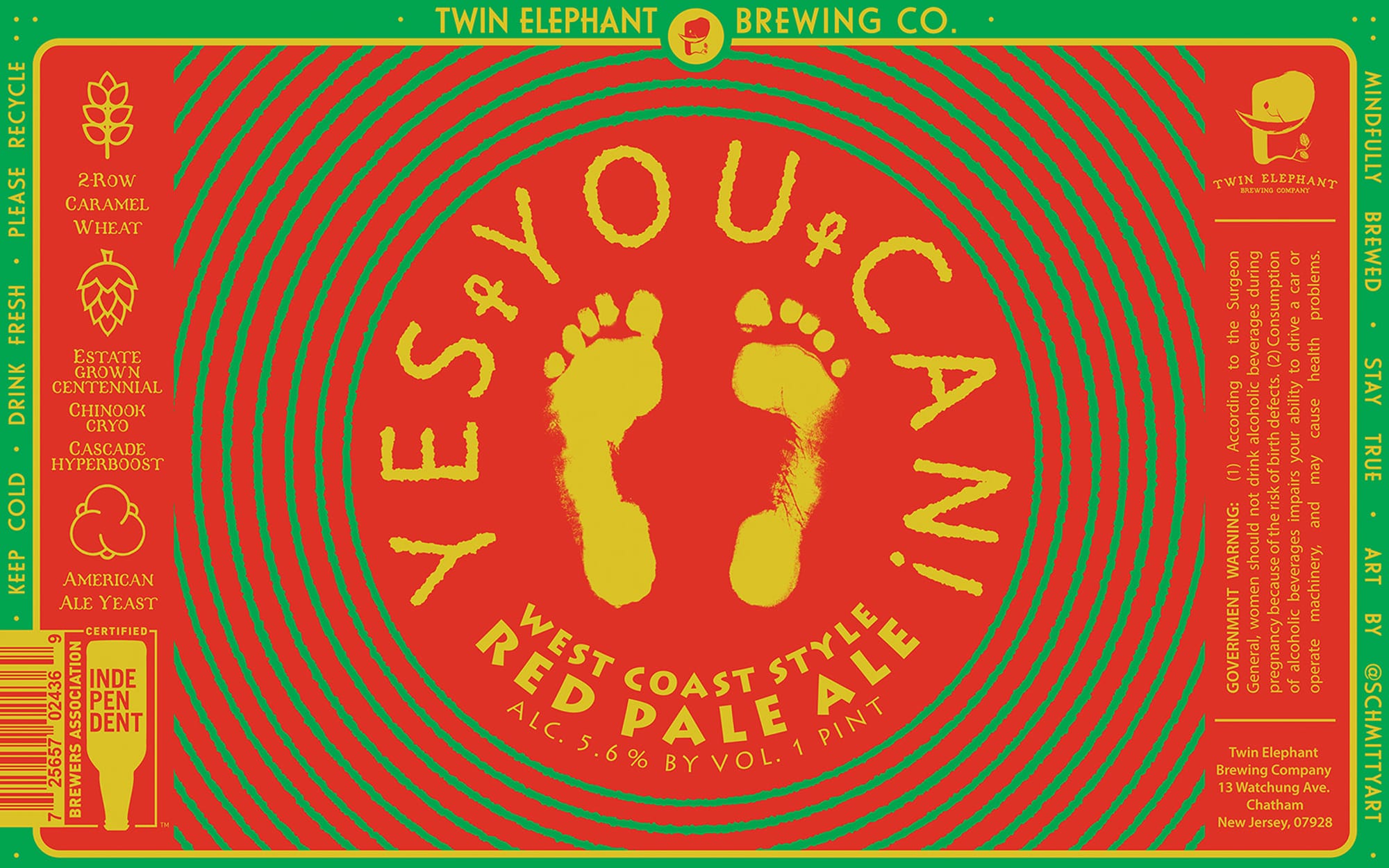 Yes & No by Twin Elephant Brewing Company - beer label