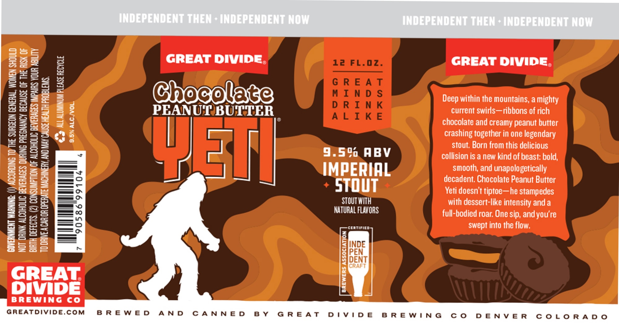 Yeti Chocolate Peanut Butter by Great Divide Brewing Co. - beer label