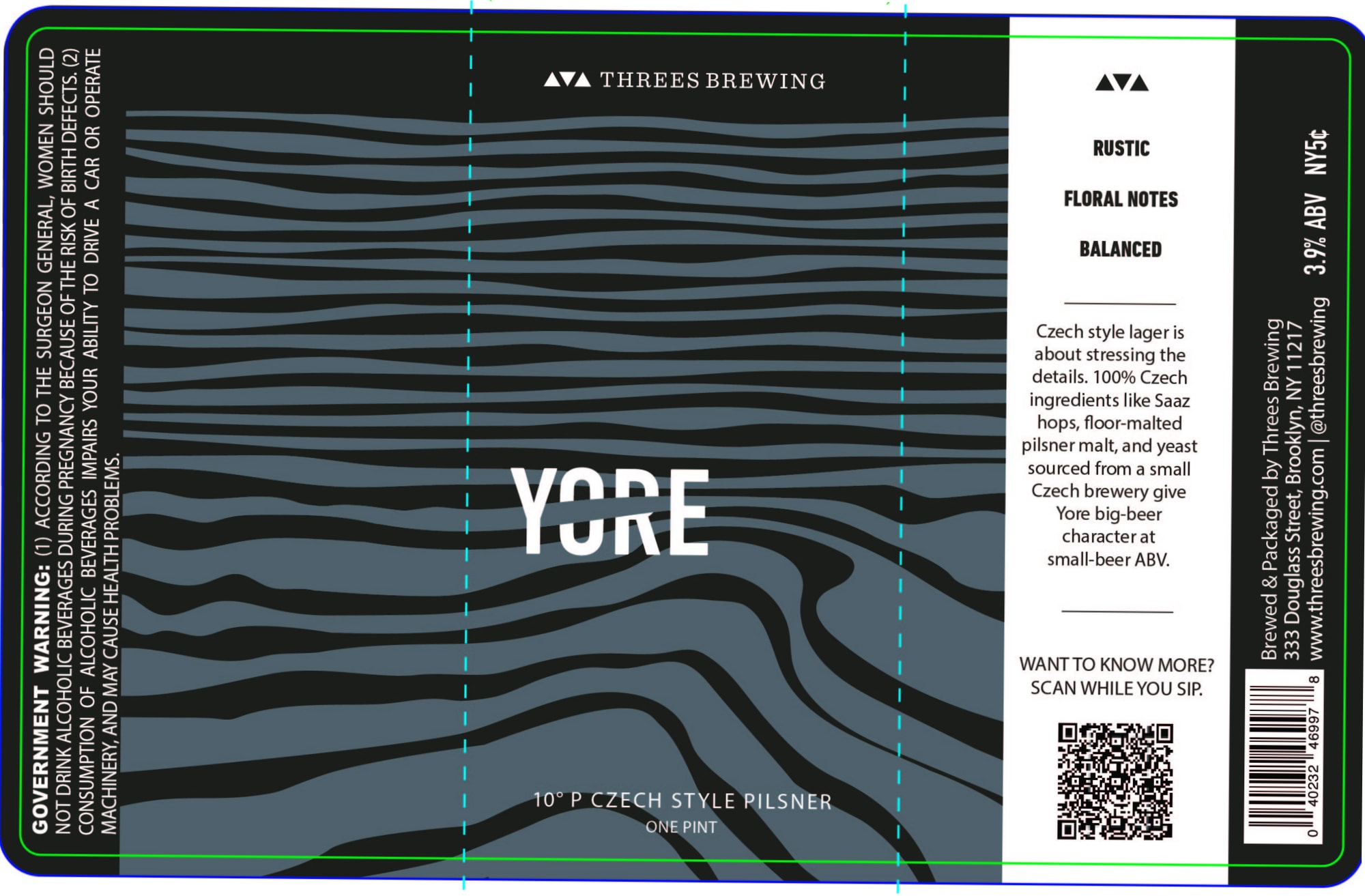 Yore by Three Brewing - beer label