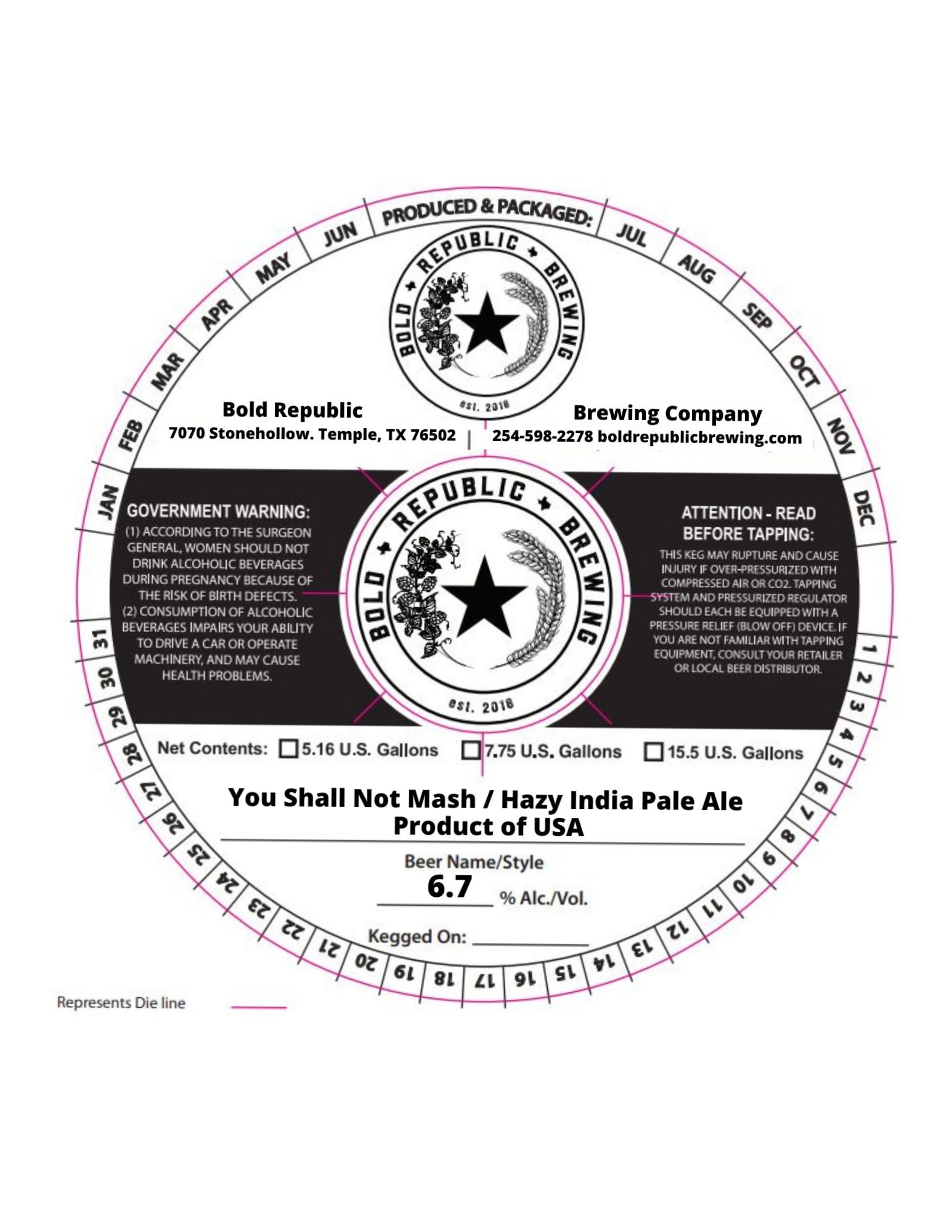 You Shall Not Mash by Bold Republic Brewing Company - beer label