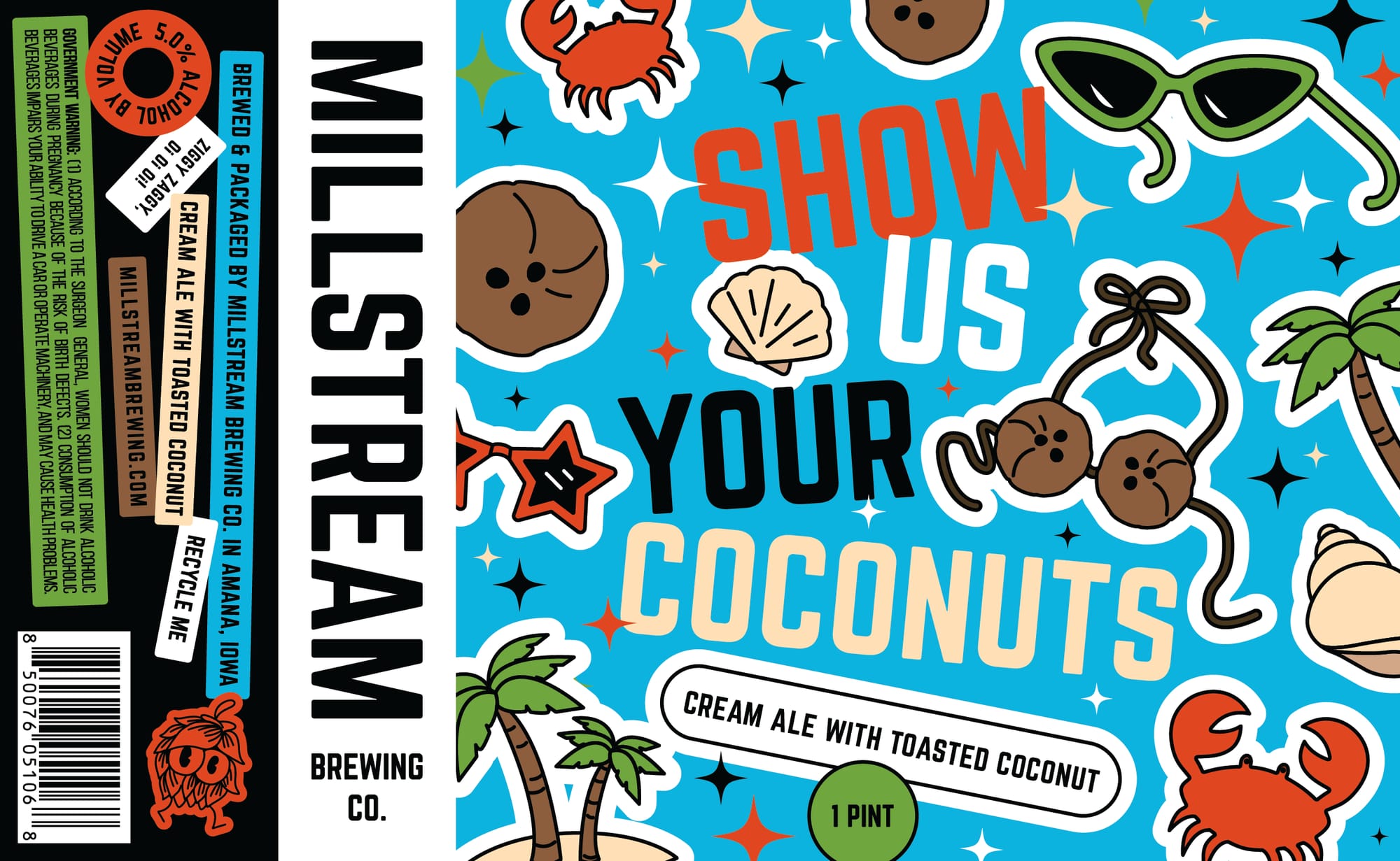 Your Coconuts by Millstream Brewing Co. - beer label