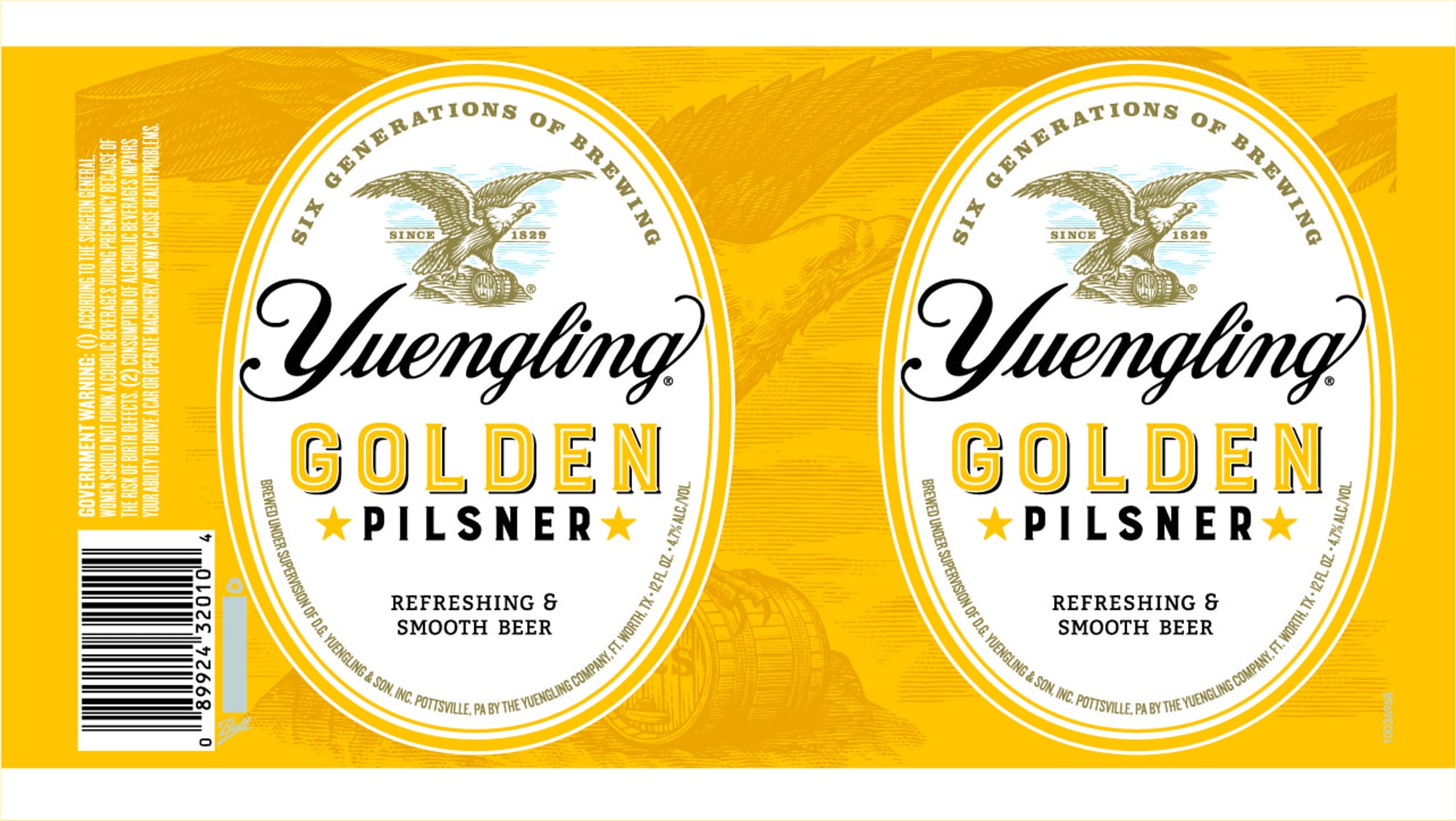 Yuengling Golden Pilsner by D.G. Yuengling & Son, Inc. - beer label