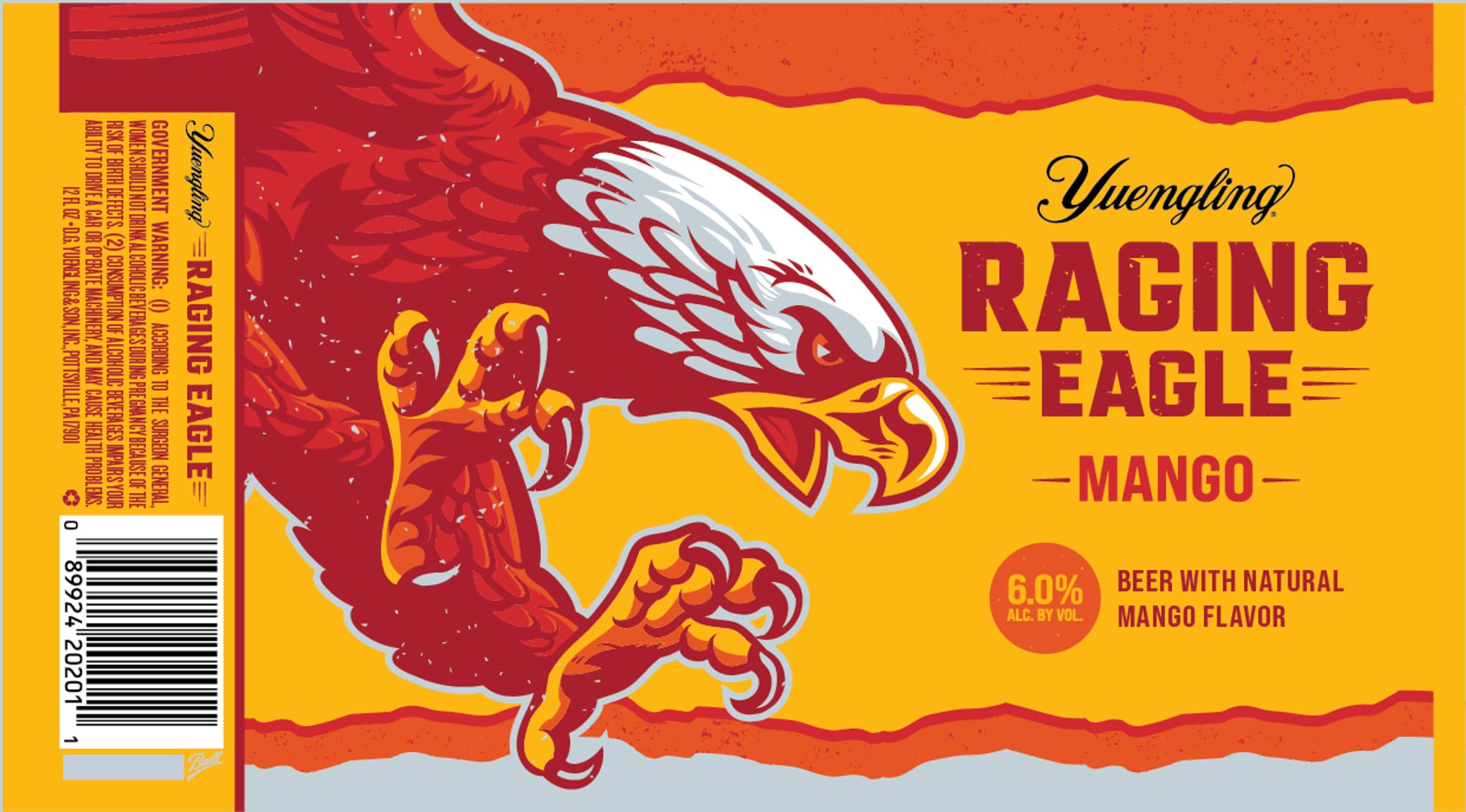 Raging Eagle - Mango by Yuengling - beer label