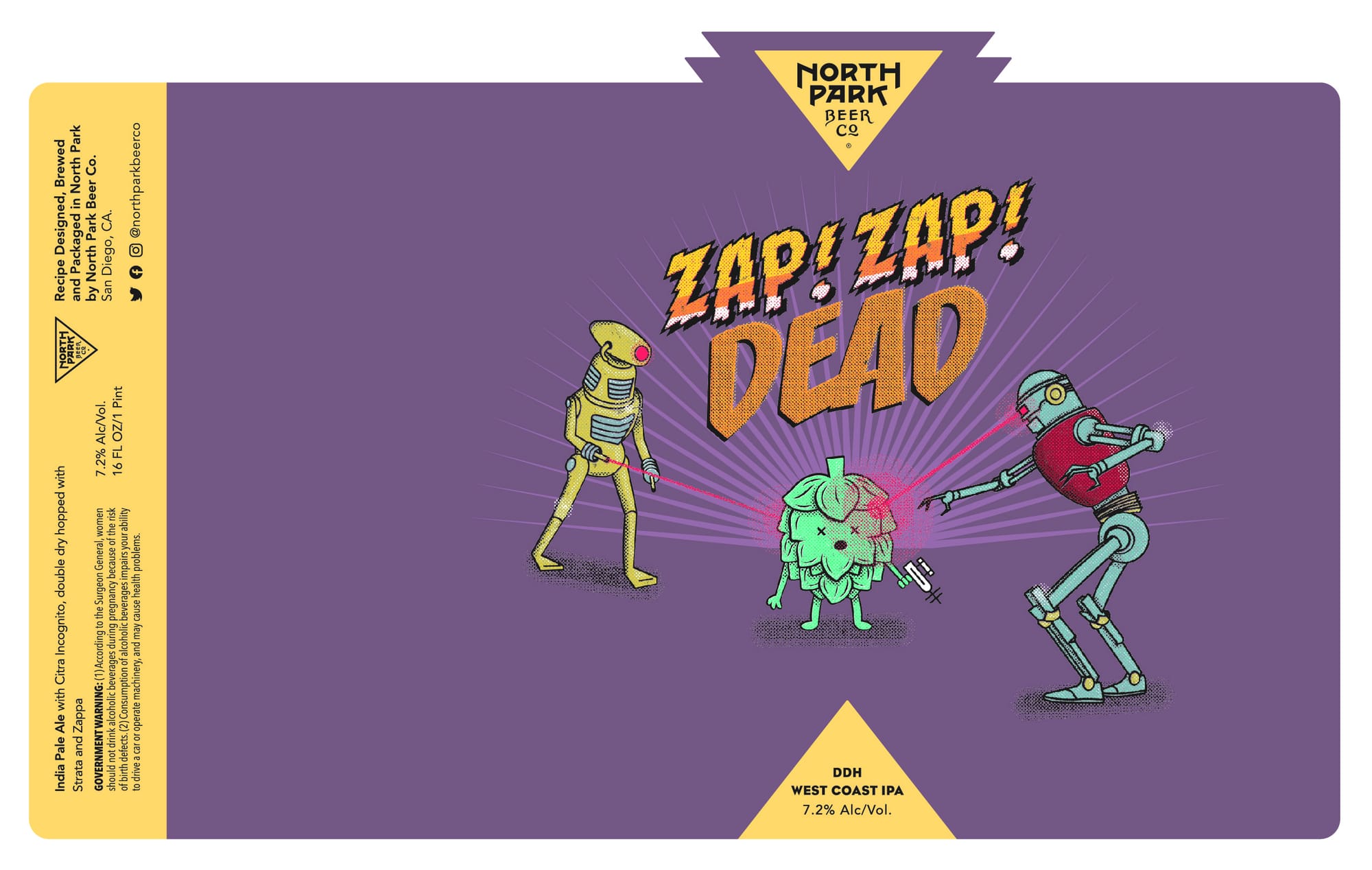 Zap! Dead by North Park Beer Co. - beer label