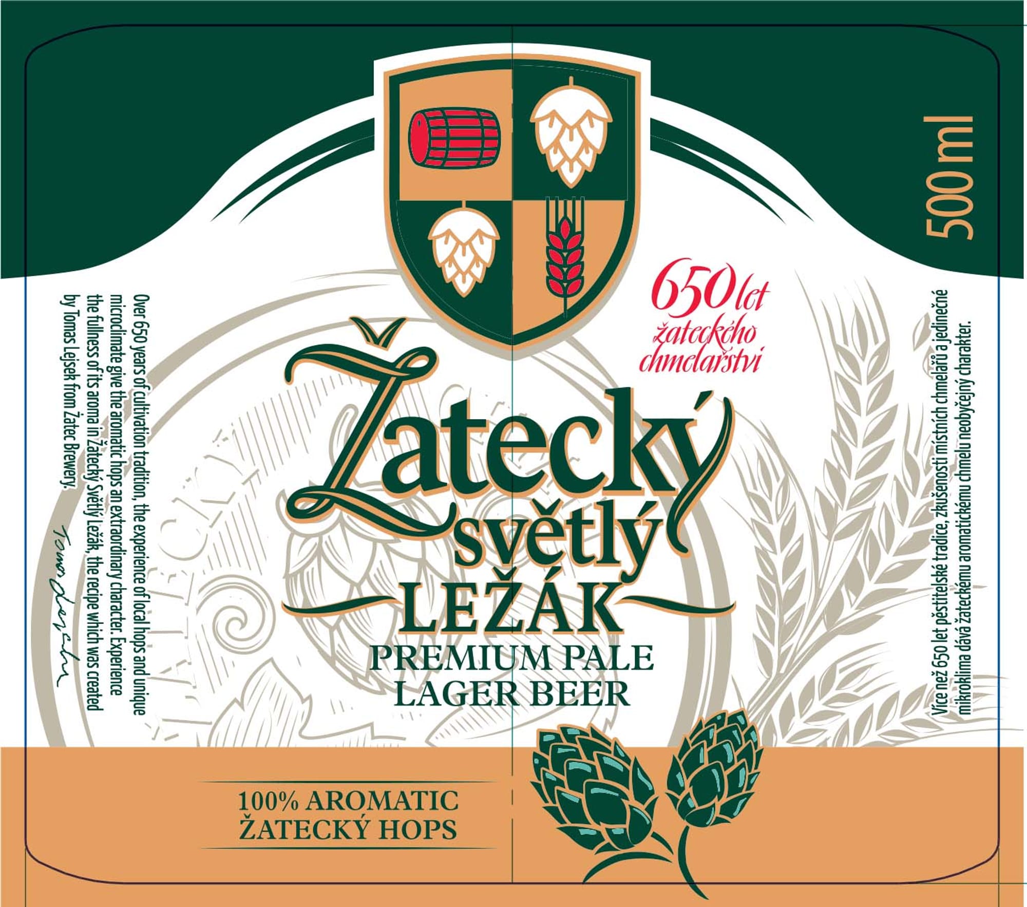 Svetly Lezak by Zatecky - beer label