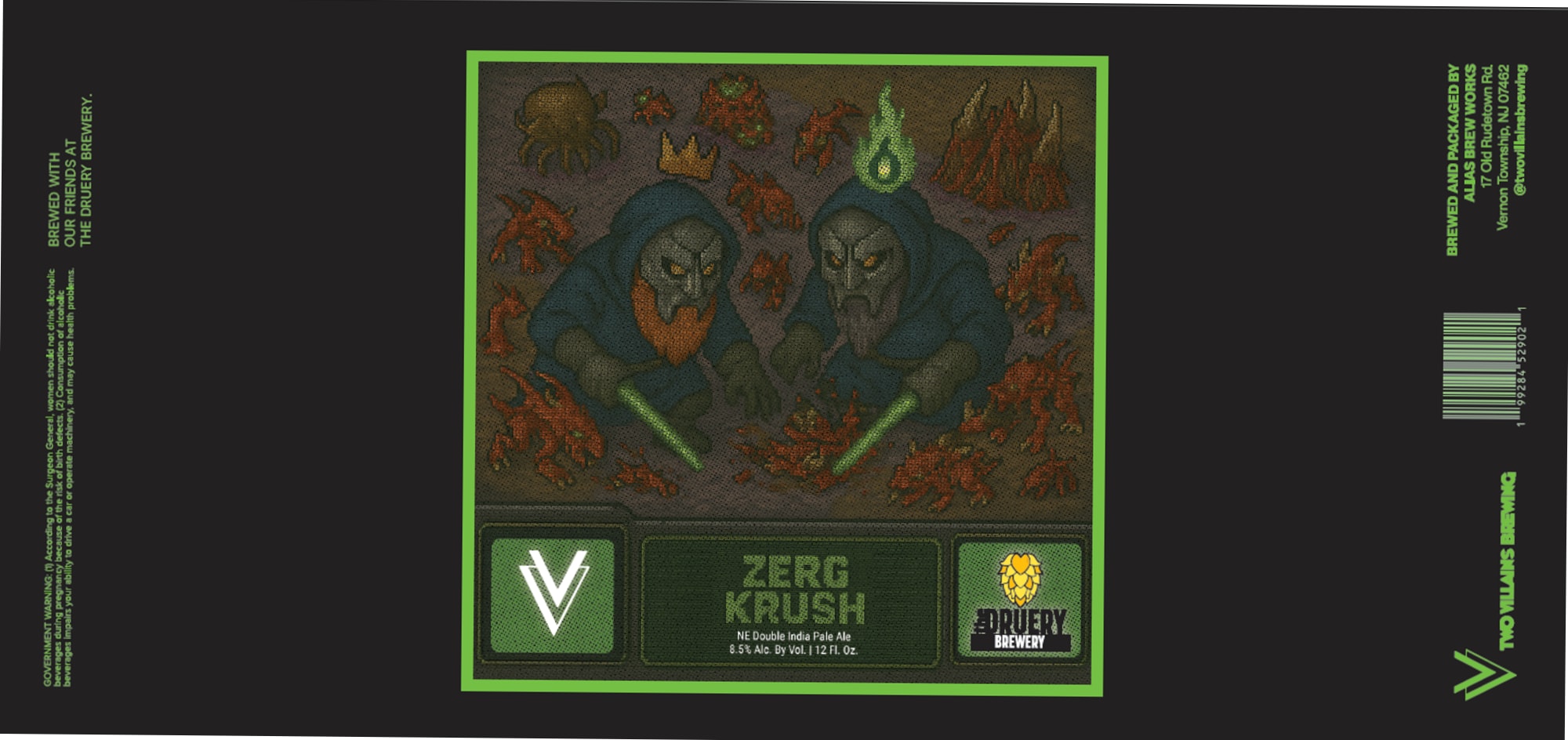 Zero Krush by The Druery Brewery - beer label
