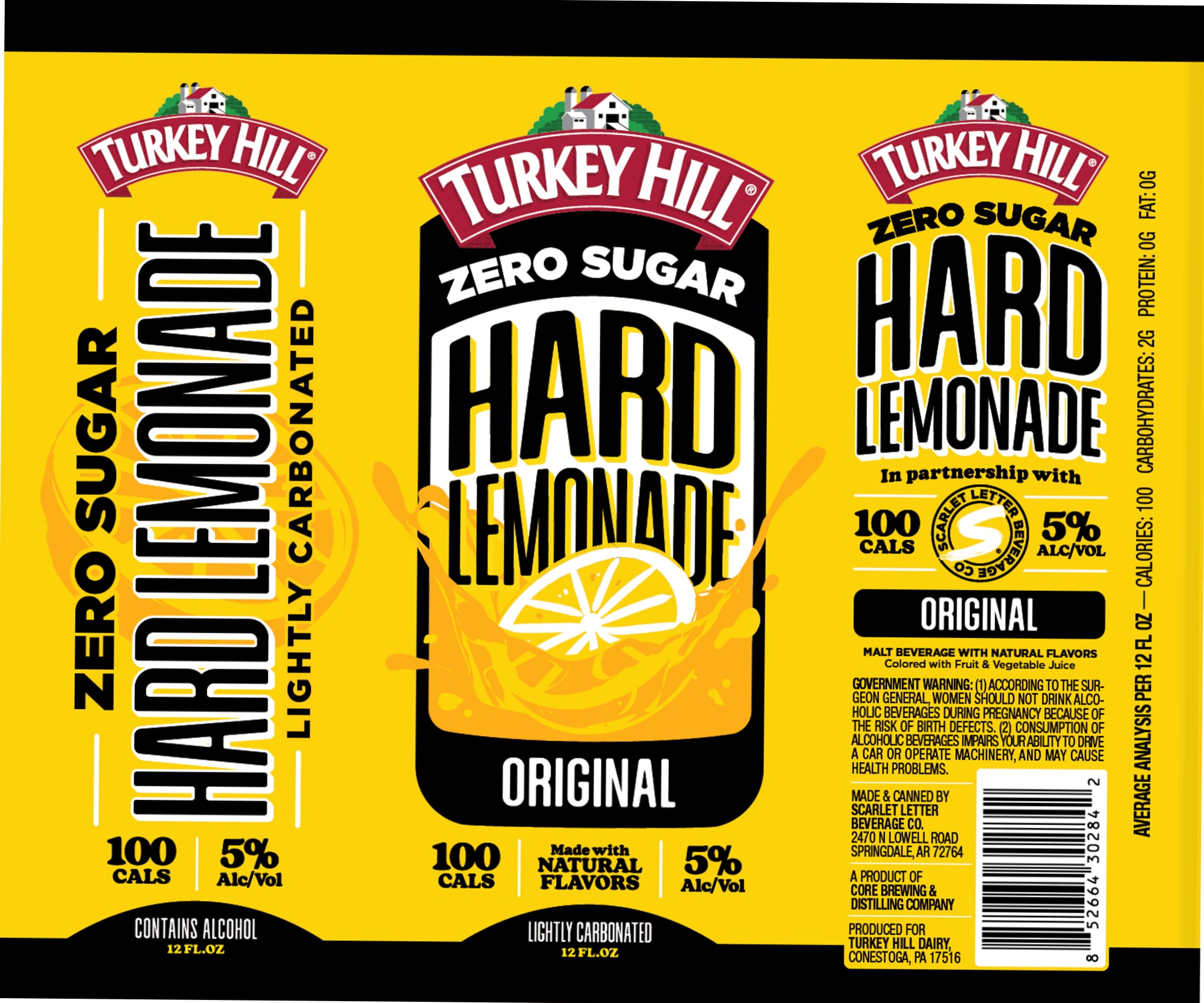 Zero Sugar Hard Lemonade by Turkey Hill - beer label