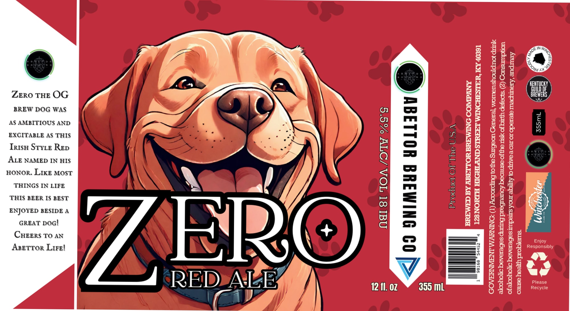 Zero the OG Red Ale by Abetor Brewing Co - beer label